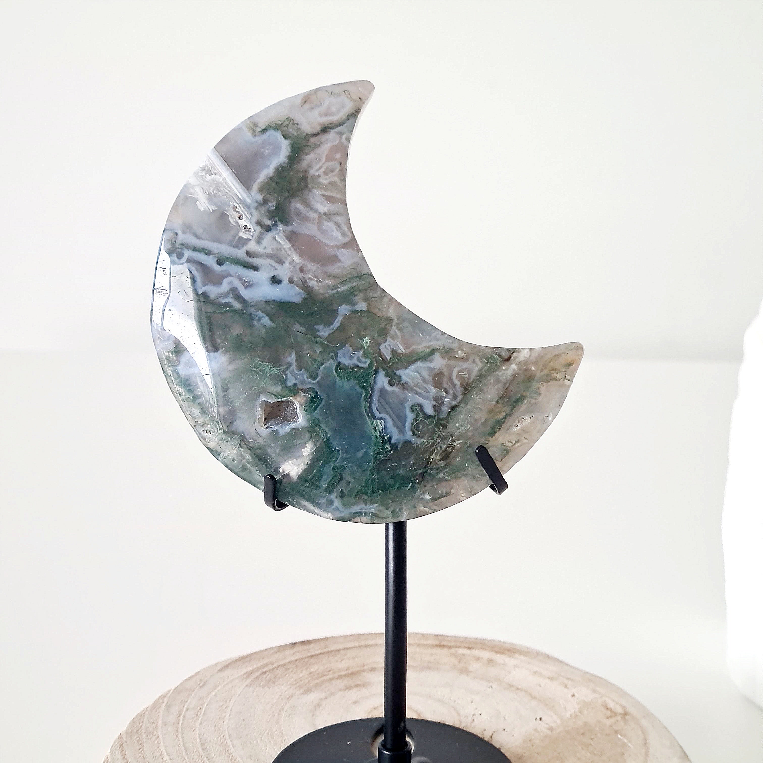 Moss Agate Luna π | 3 | Small