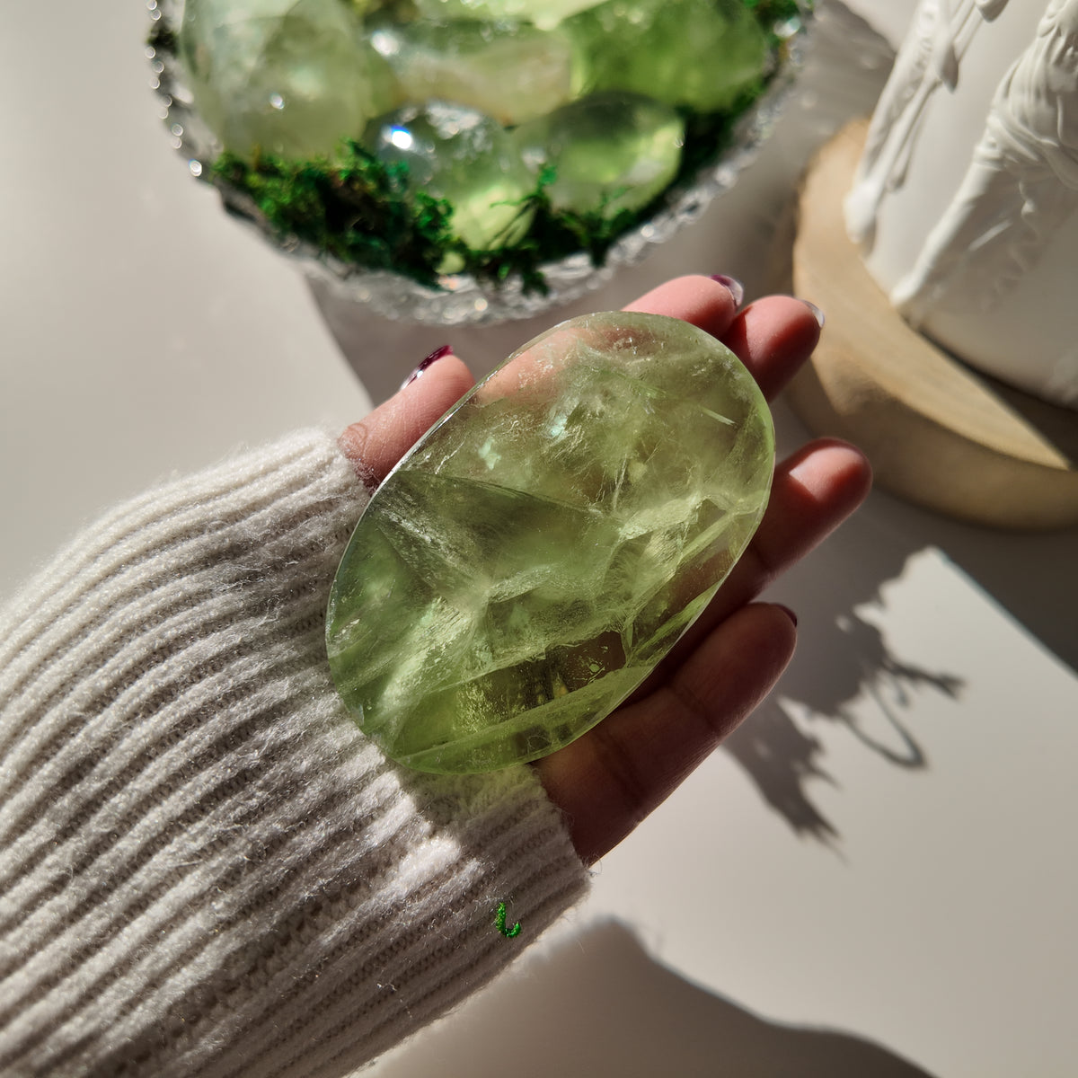 Green Fluorite Pocket Stone | C | 7 cm | Focus & Zen