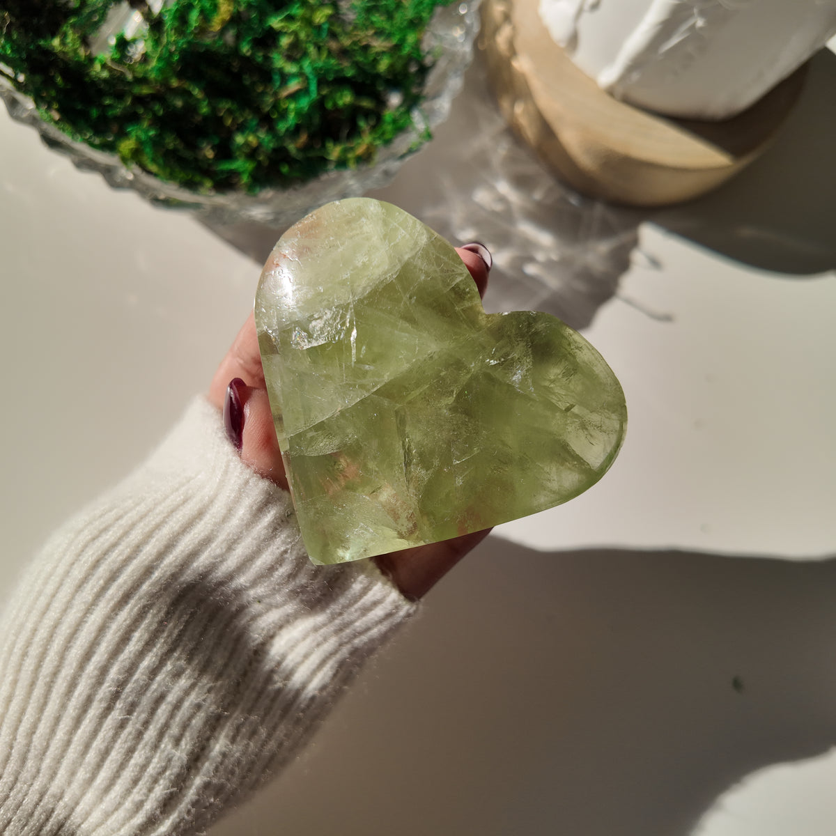 Green Fluorite Heart | 7.1 cm | Focus & Zen