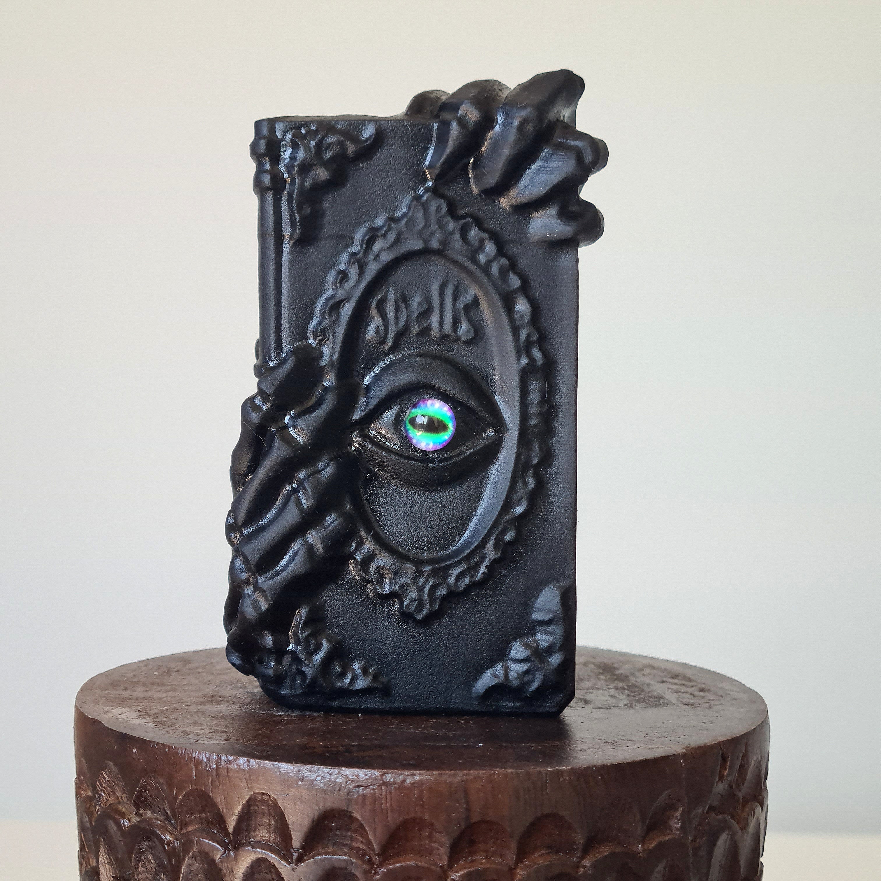 Black Obsidian | Spell Book Carving | A