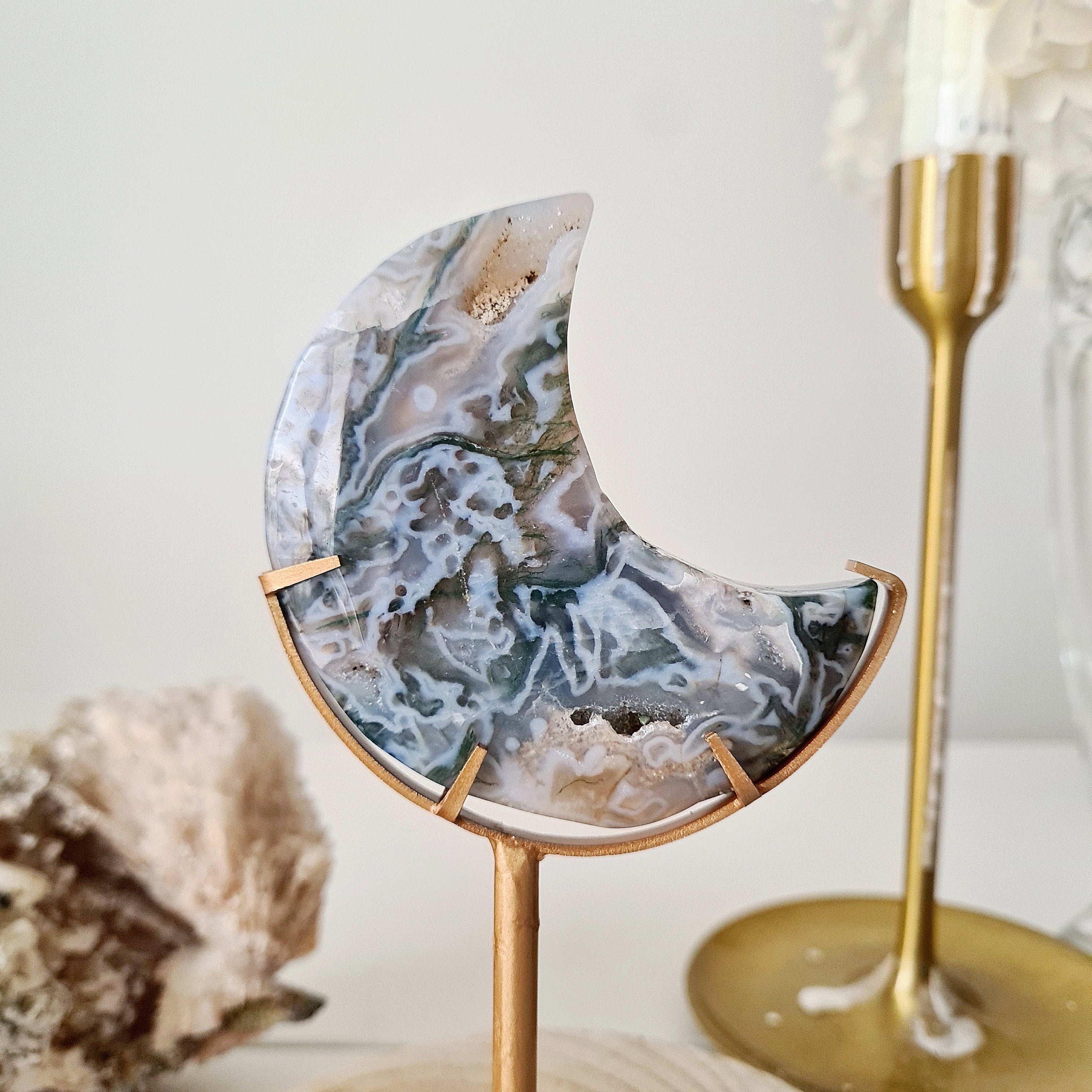 Moss Agate Luna π | 3 | 8 cm