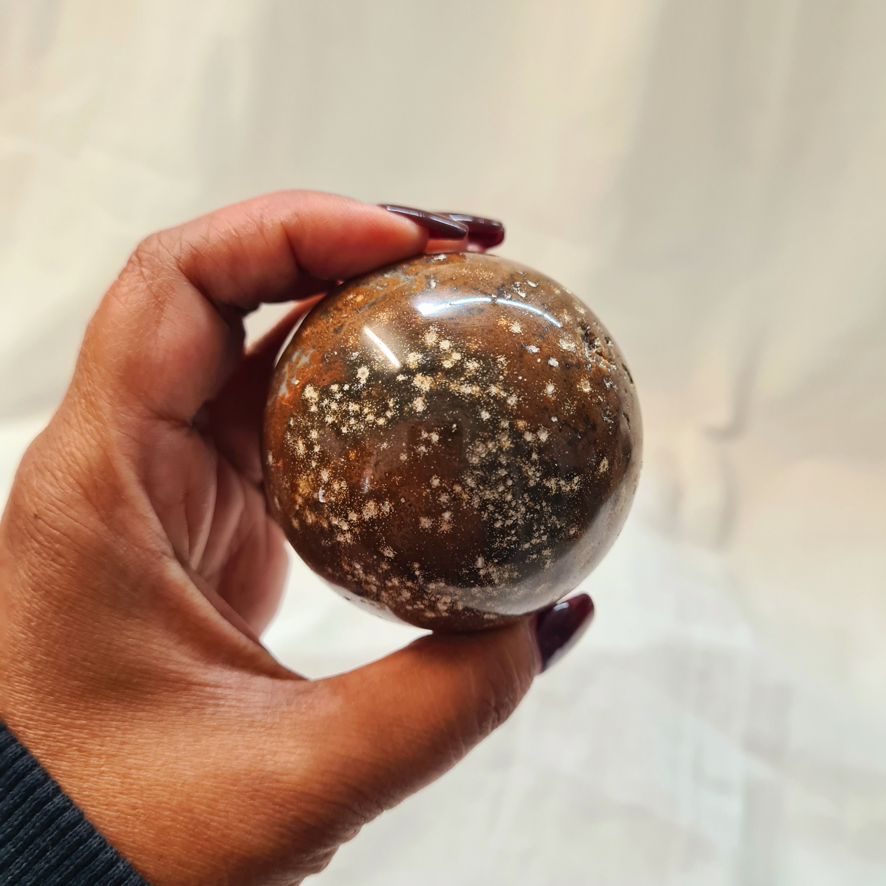 Ocean Jasper Sphere With Stand | C