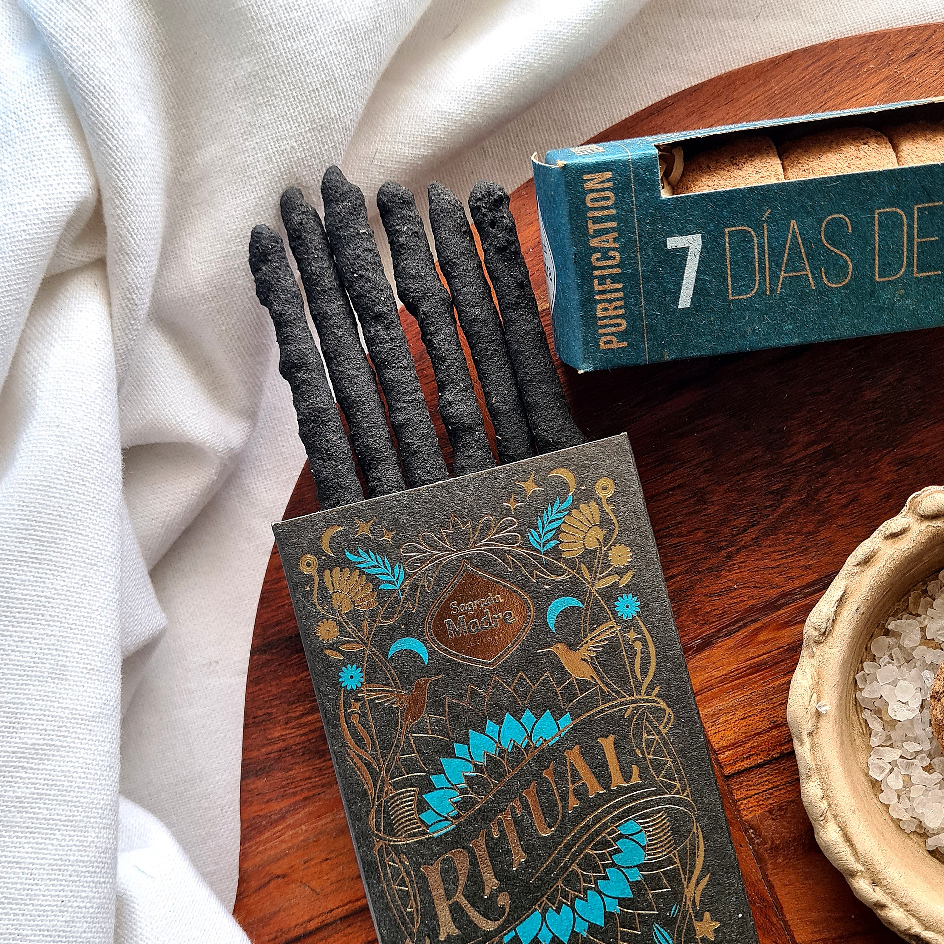 Manifest With Intention Ritual Kit – Manifestation Incense, Sandalwood & Frankincense Tablets & Handmade Burner