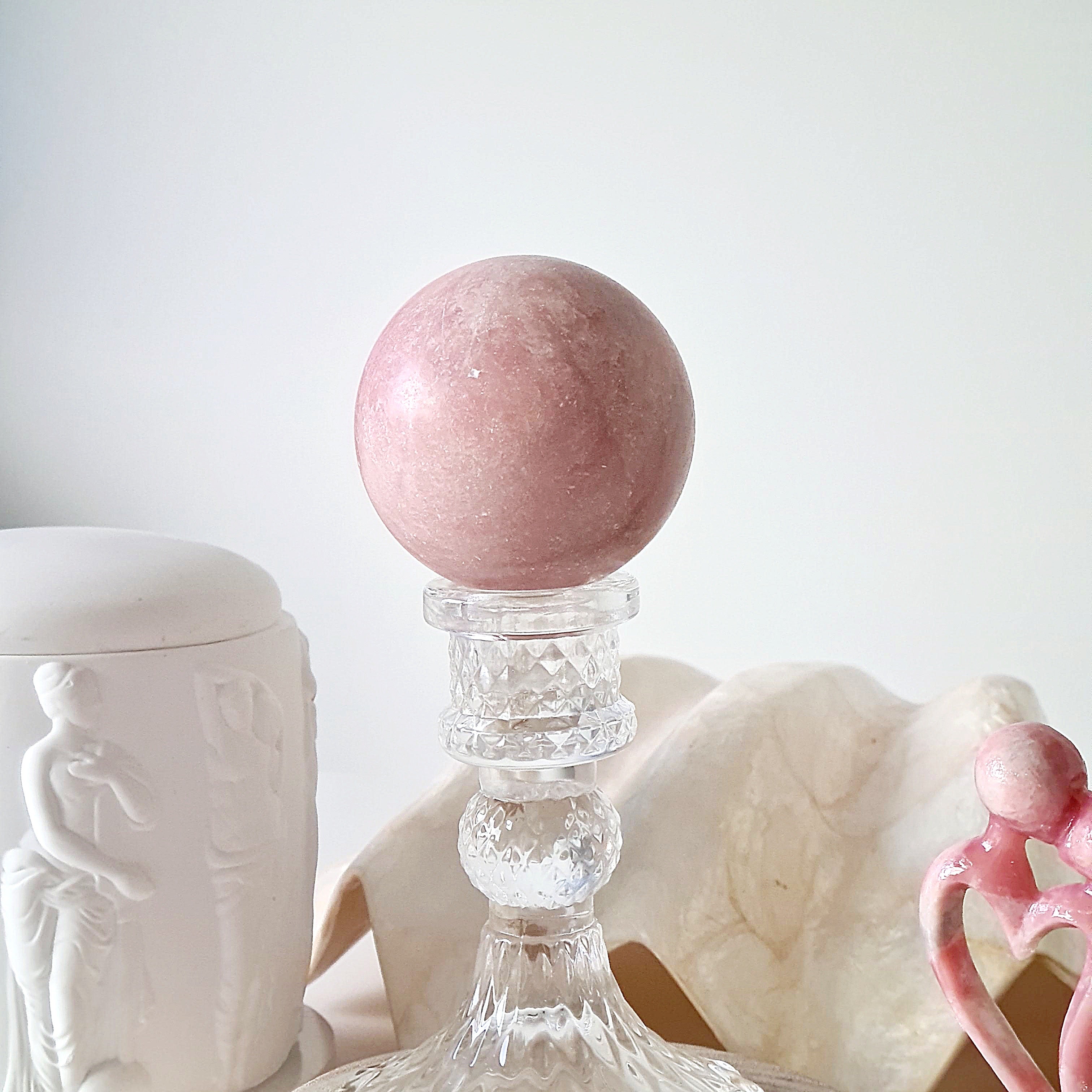 Pink Opal Crystal Sphere with stand | 252 g