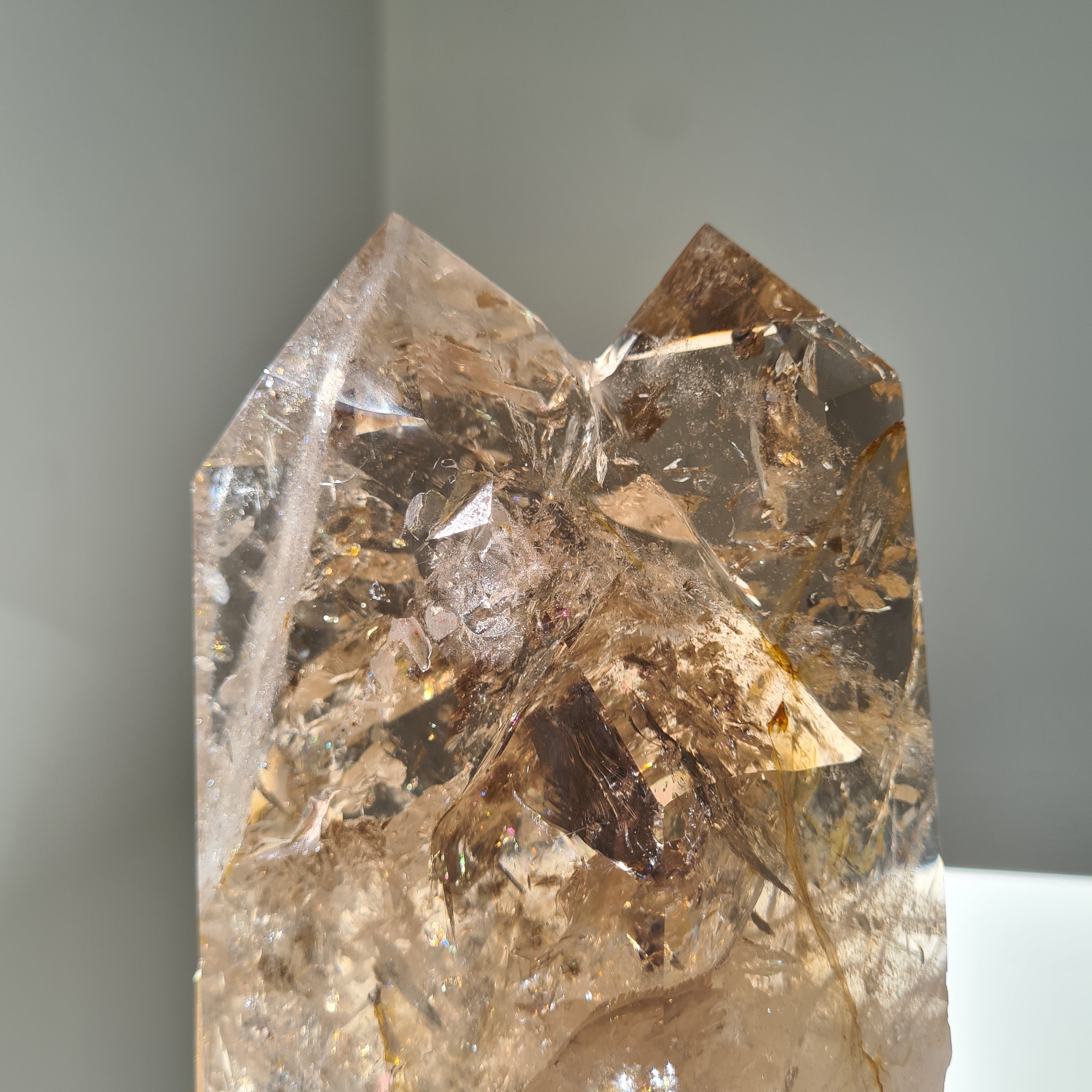 Smokey Citrine Cathedral With Stand| 1.9 kg | Appx 30 cm tall with stand