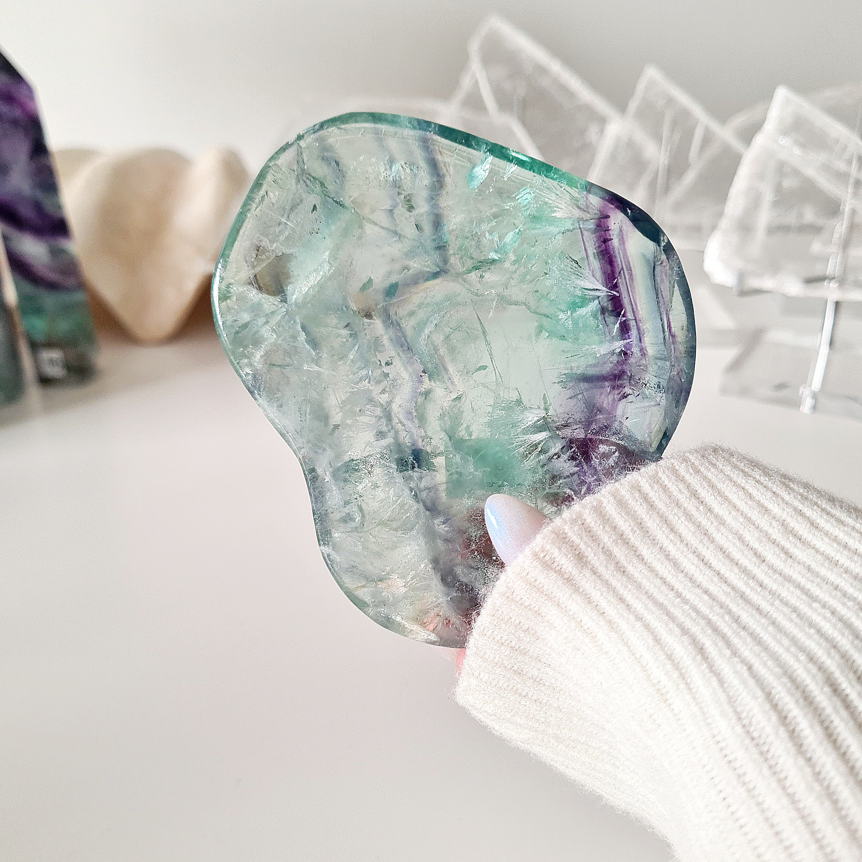 Feather Fluorite Crystal Bowl | fb6 | 168 g