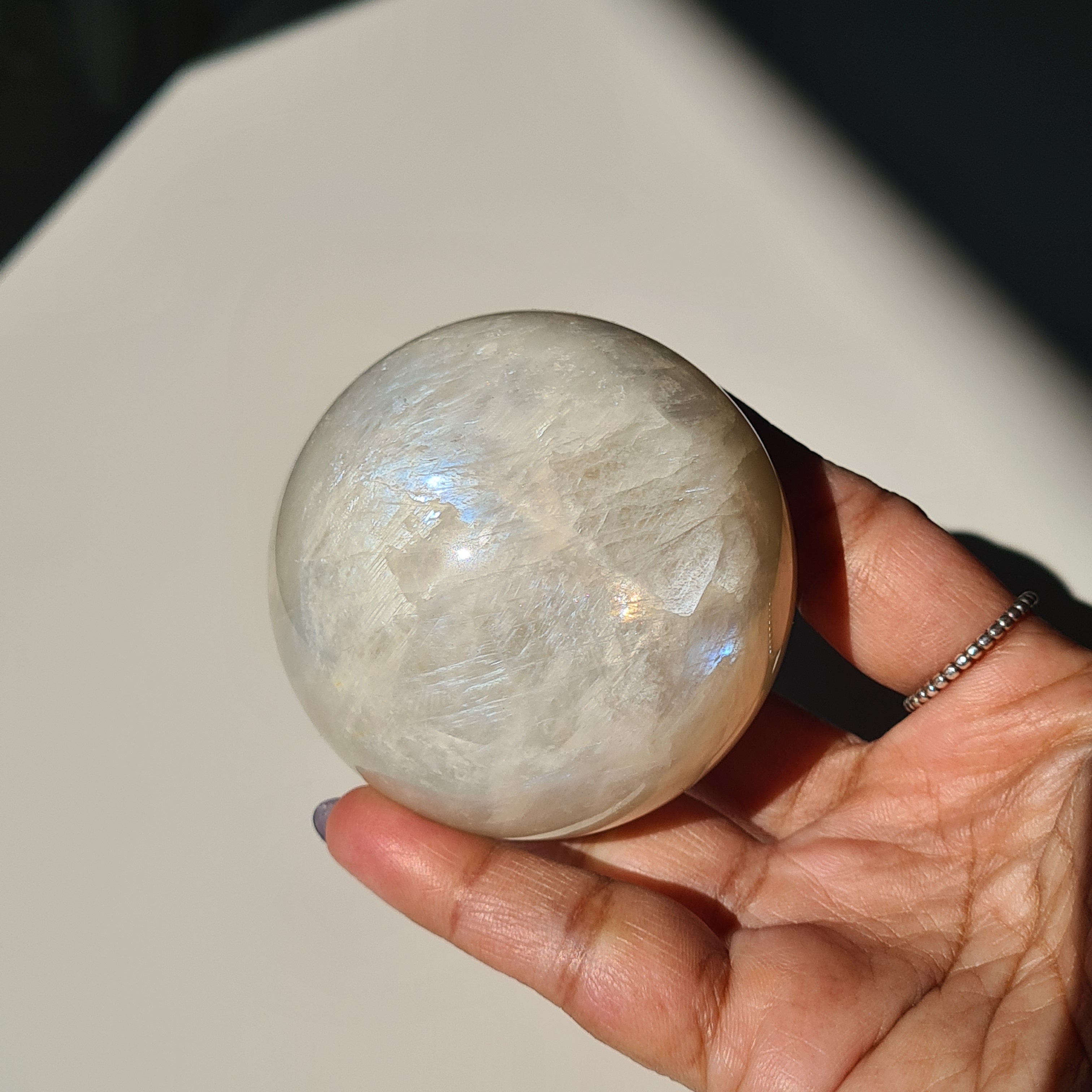 Moonstone π Sphere with stand | F | 270 g | 5.8 cm
