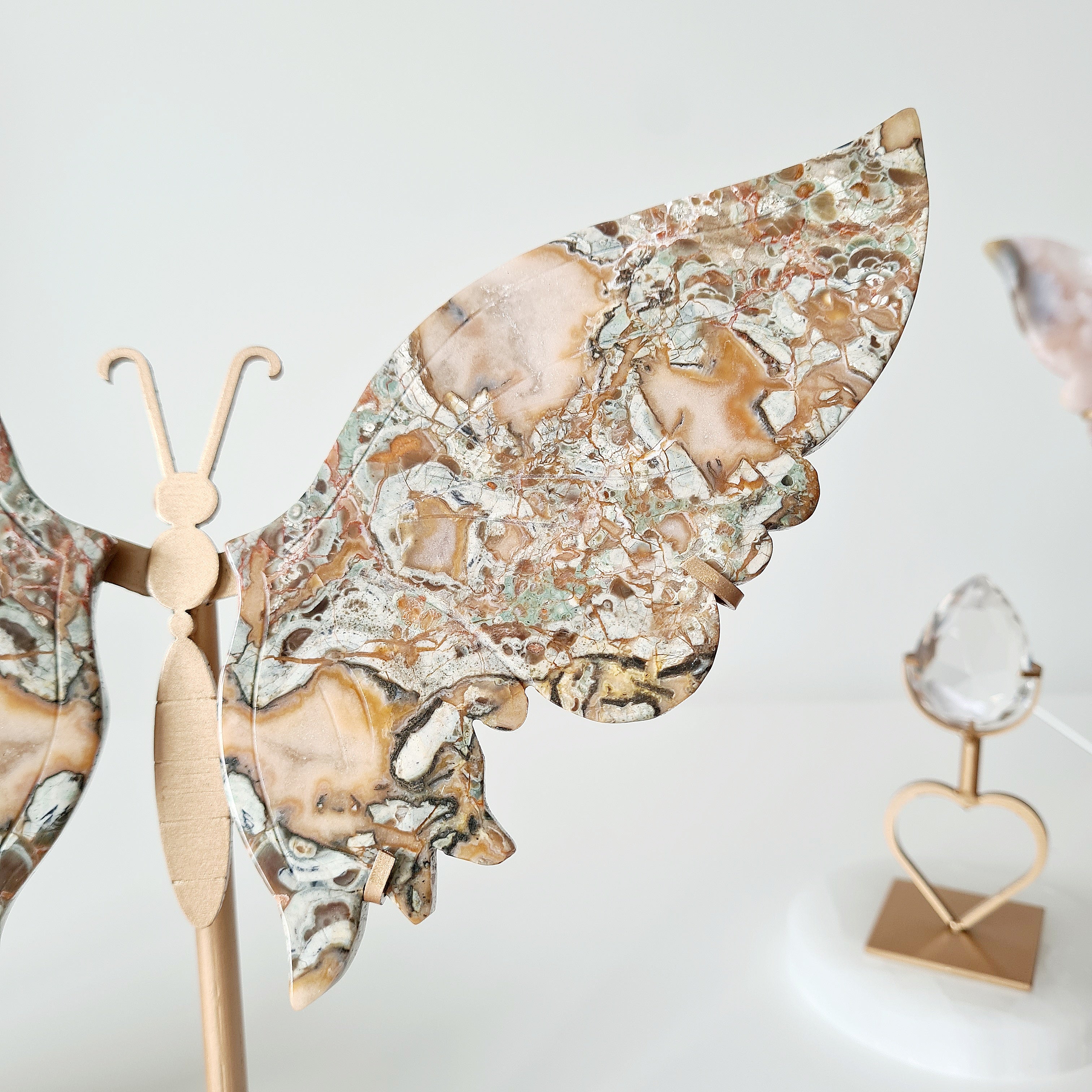 Money Agate Butterfly 🦋 | 25 cm tall with stand