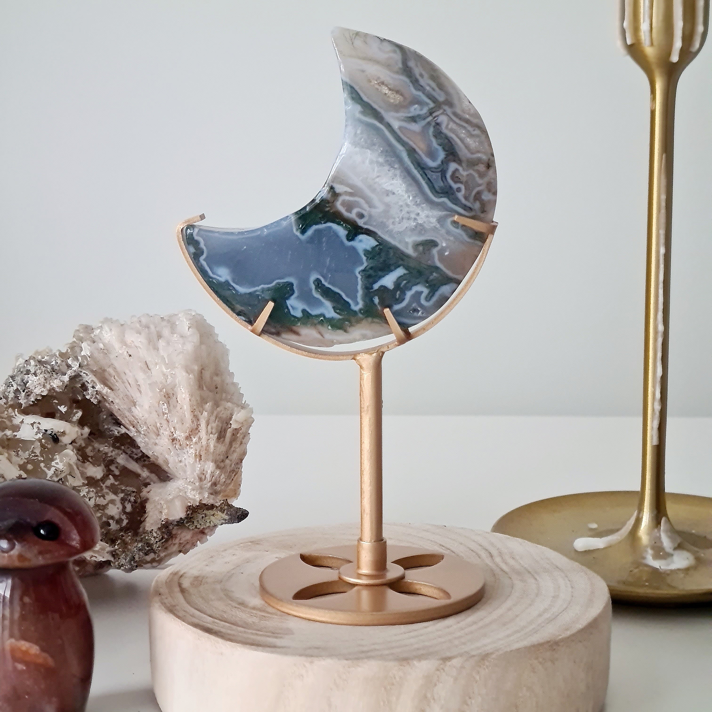 Moss Agate Luna π | 3 | 8 cm