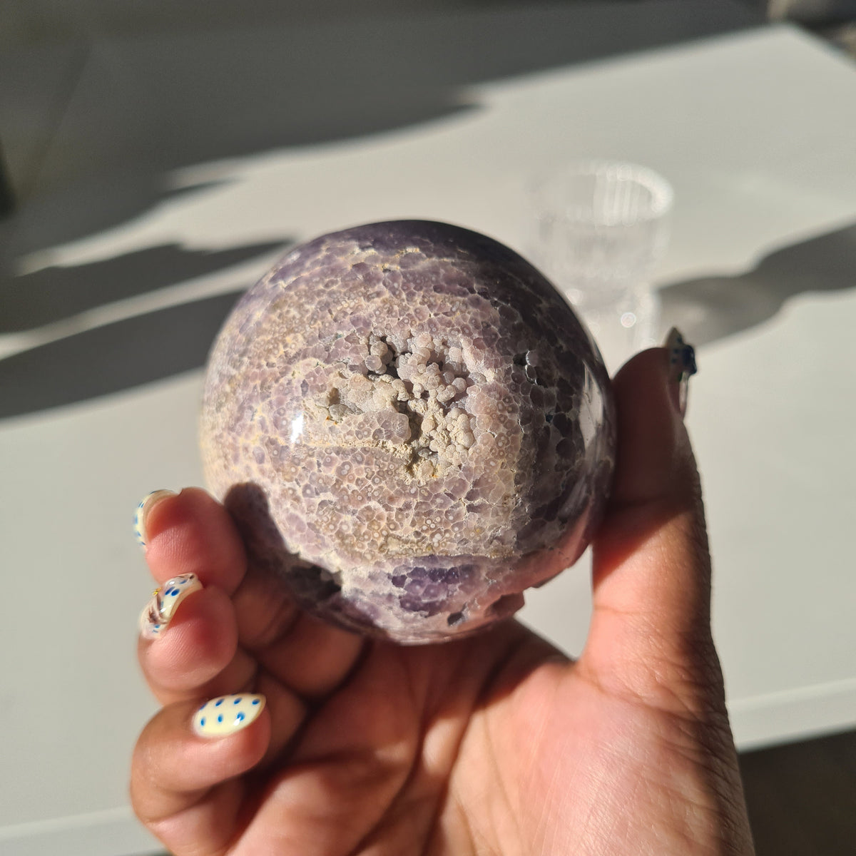 Grape Agate π Sphere With Glass Stand | C