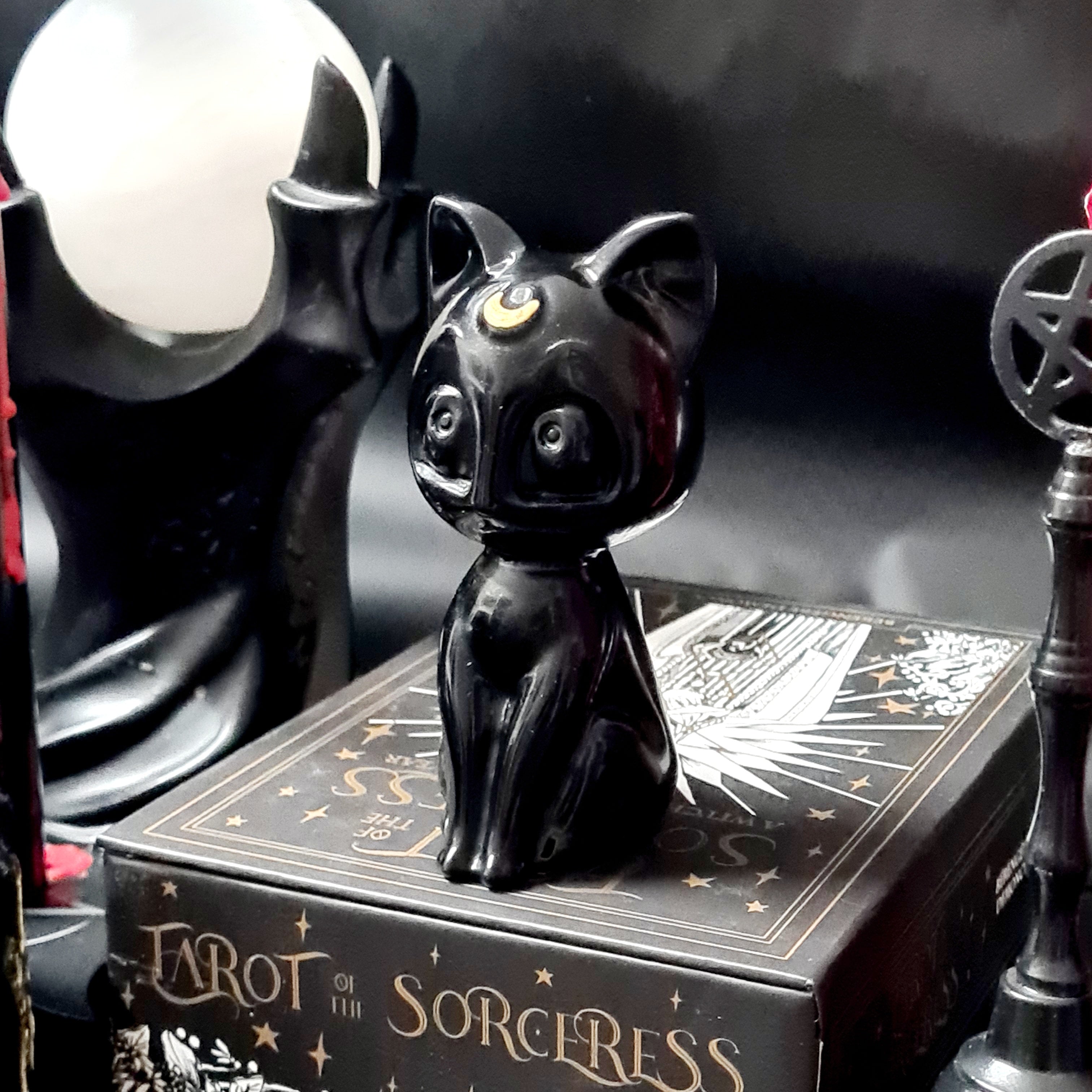 Luna Cat | Black Obsidian | 9 Cm tall