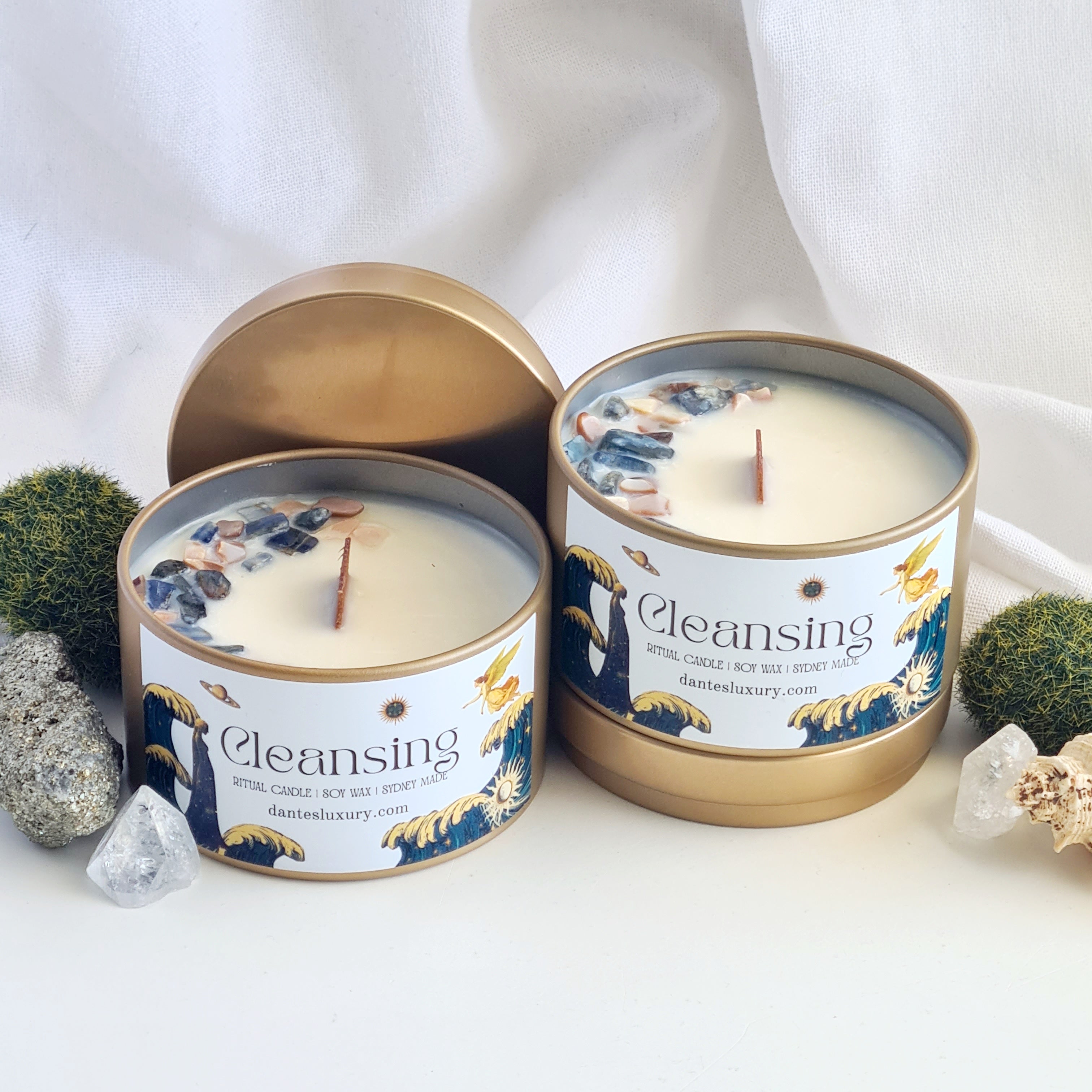 Cleansing Crystal Candle | Space Purification Ritual | 1 Candle