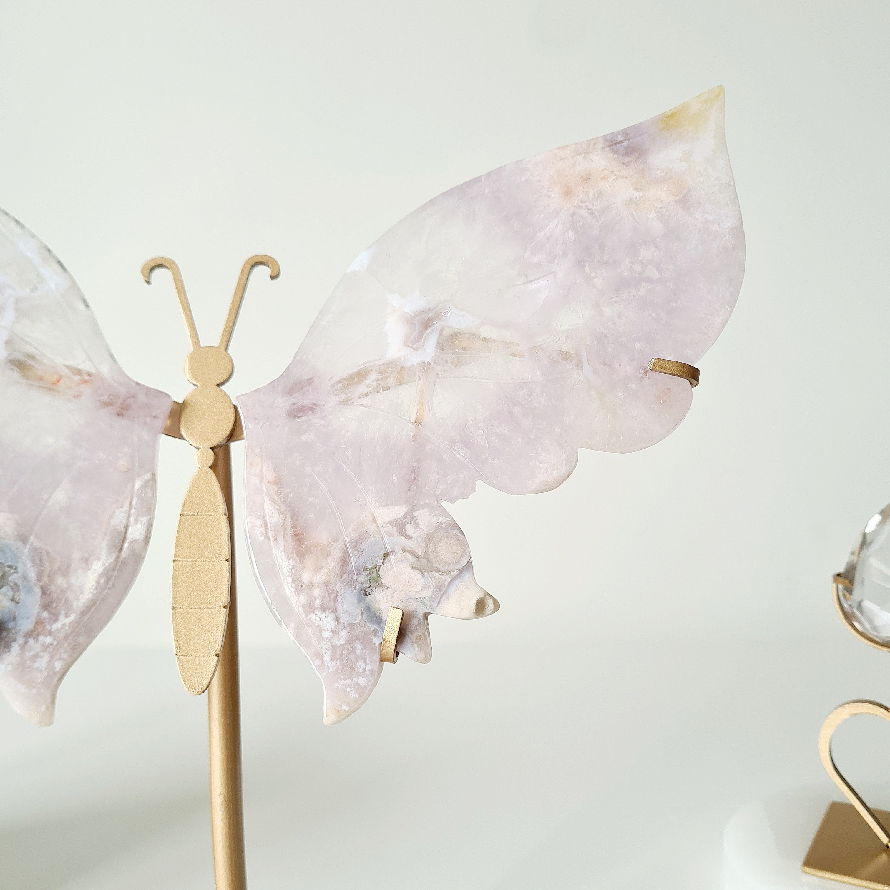 Flower Agate Butterfly π¦ | 24 cm tall with stand