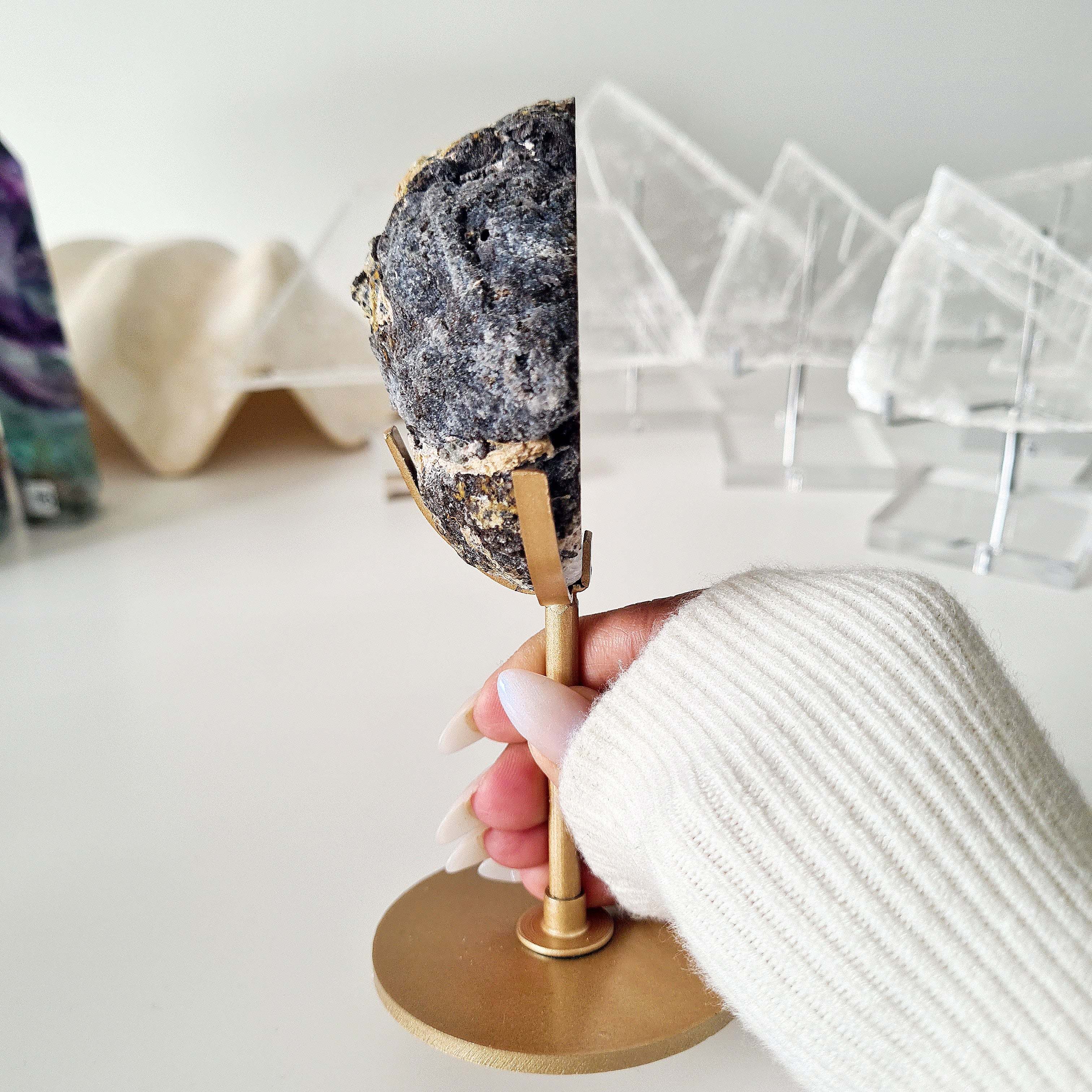 Natural Agate Geode On Stand | A