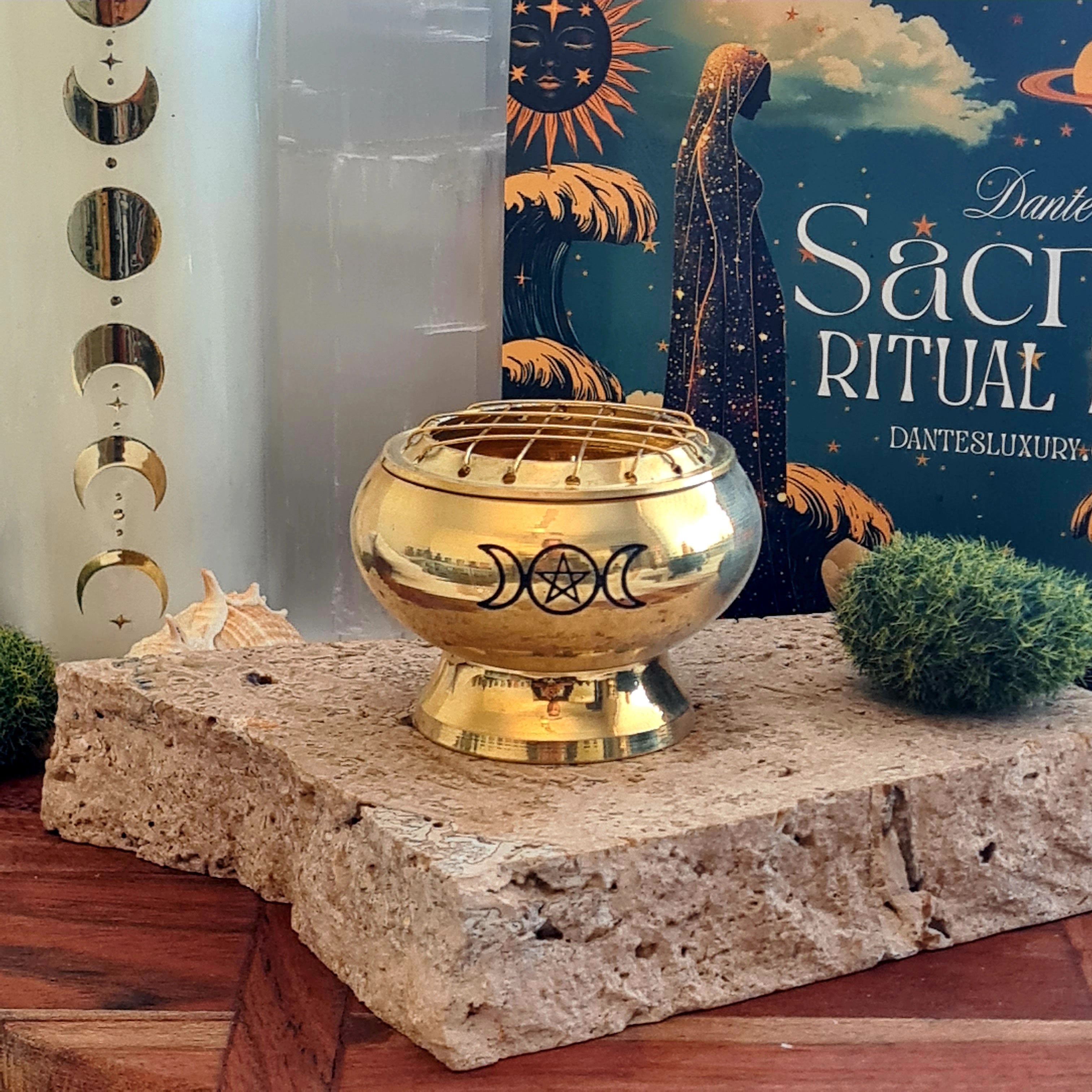 Brass Triple Moon Burner