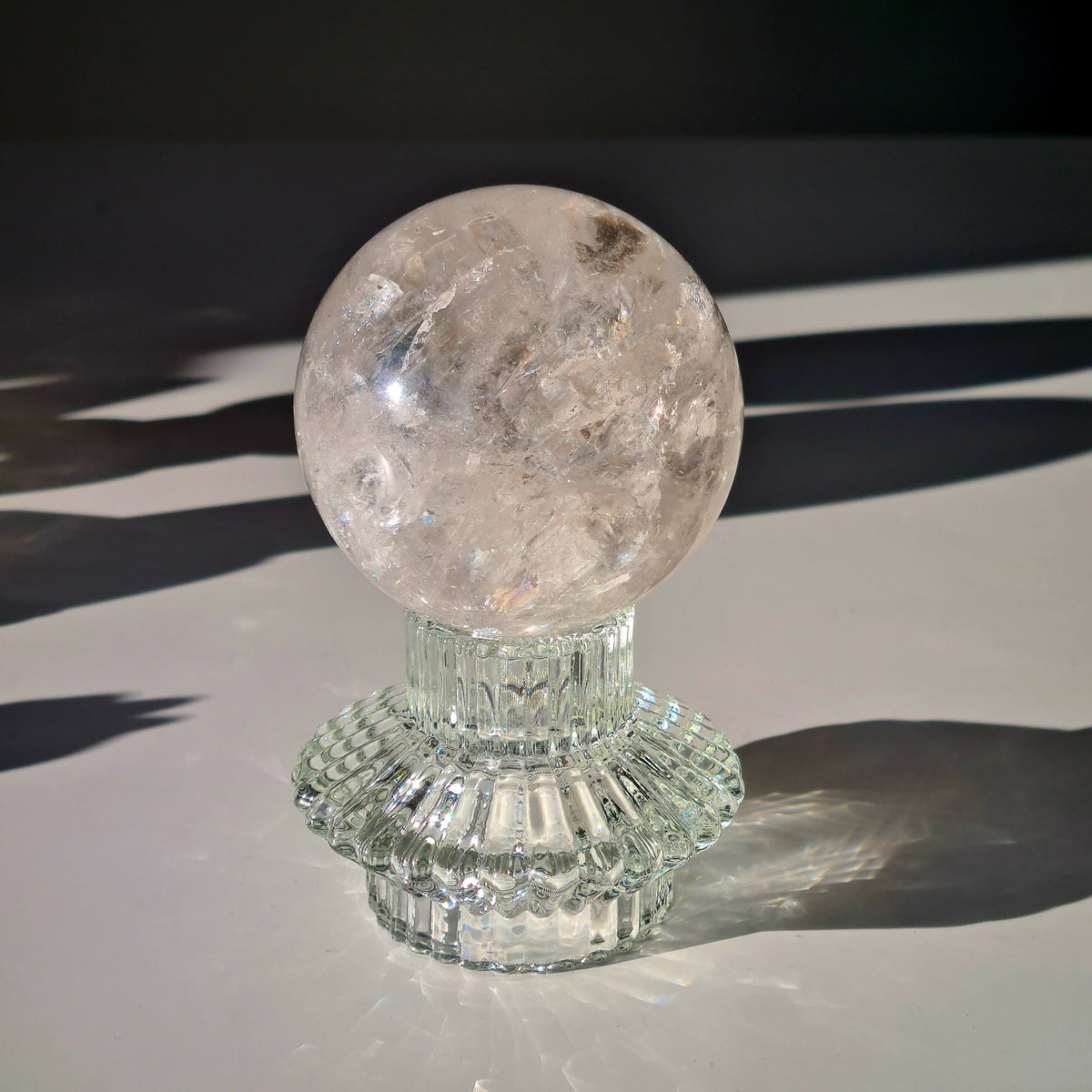 Clear Quartz Sphere With Stand | 7.3 cm