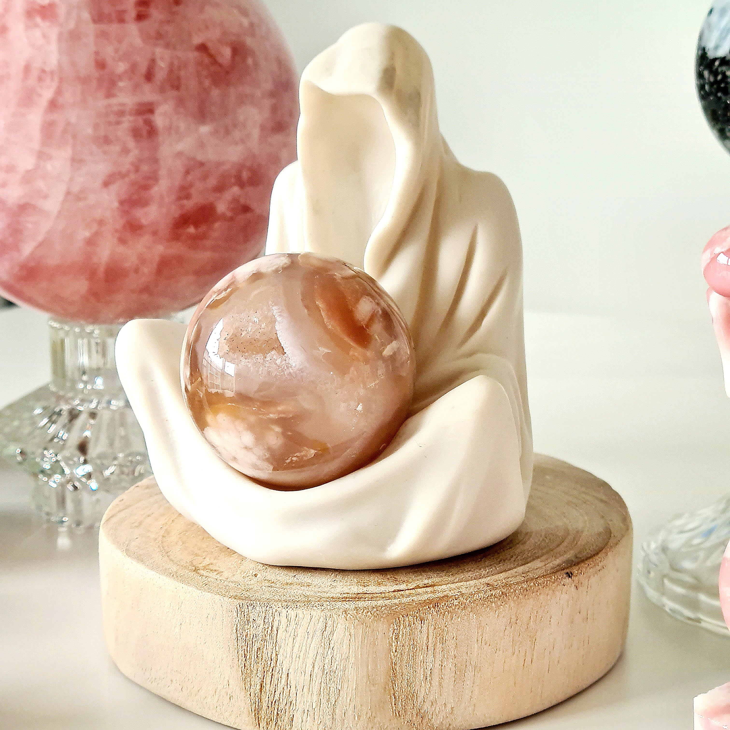 Gate Keeper with Flower Agate Sphere | 12