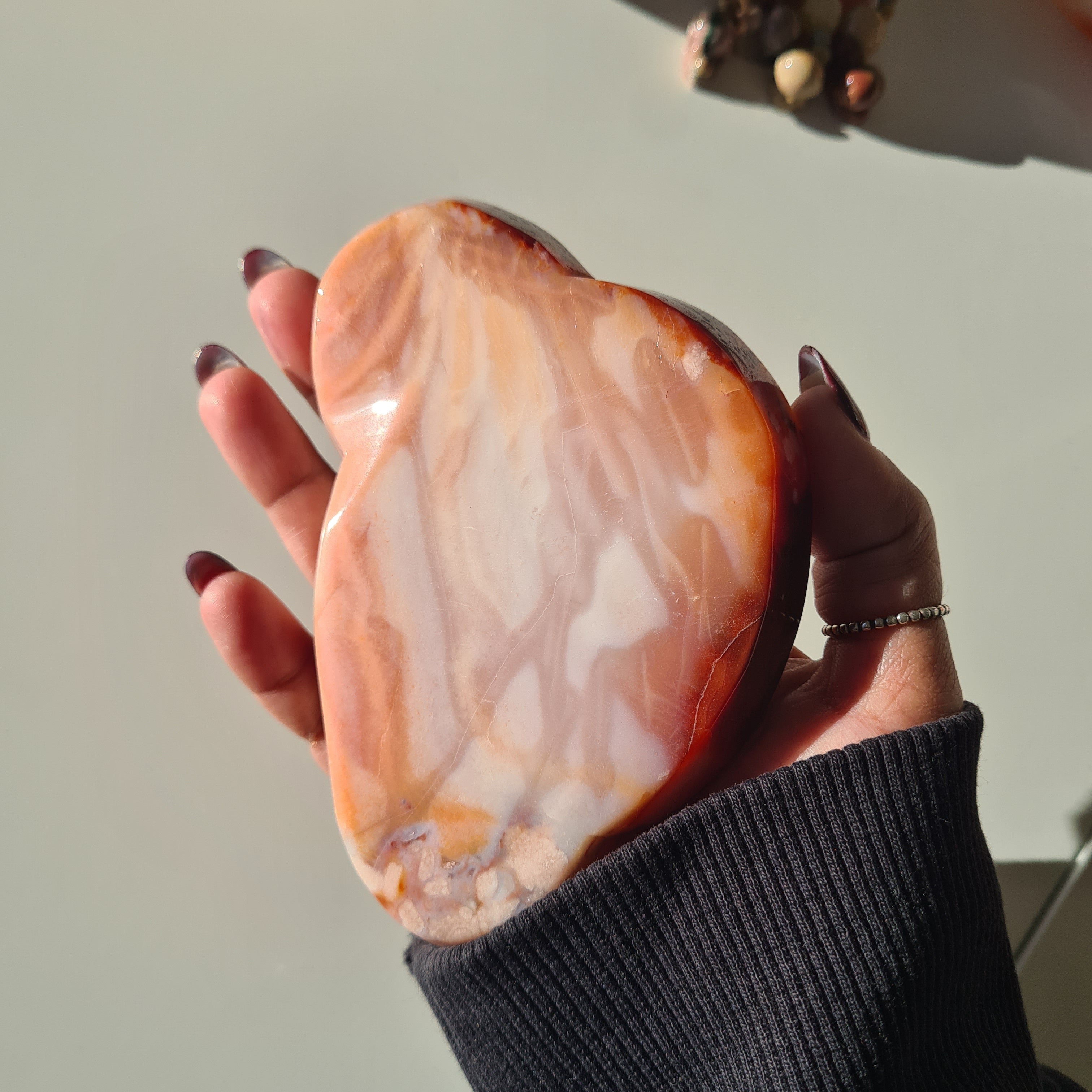 Carnelian Flower Agate Bowl | C | 12 cm