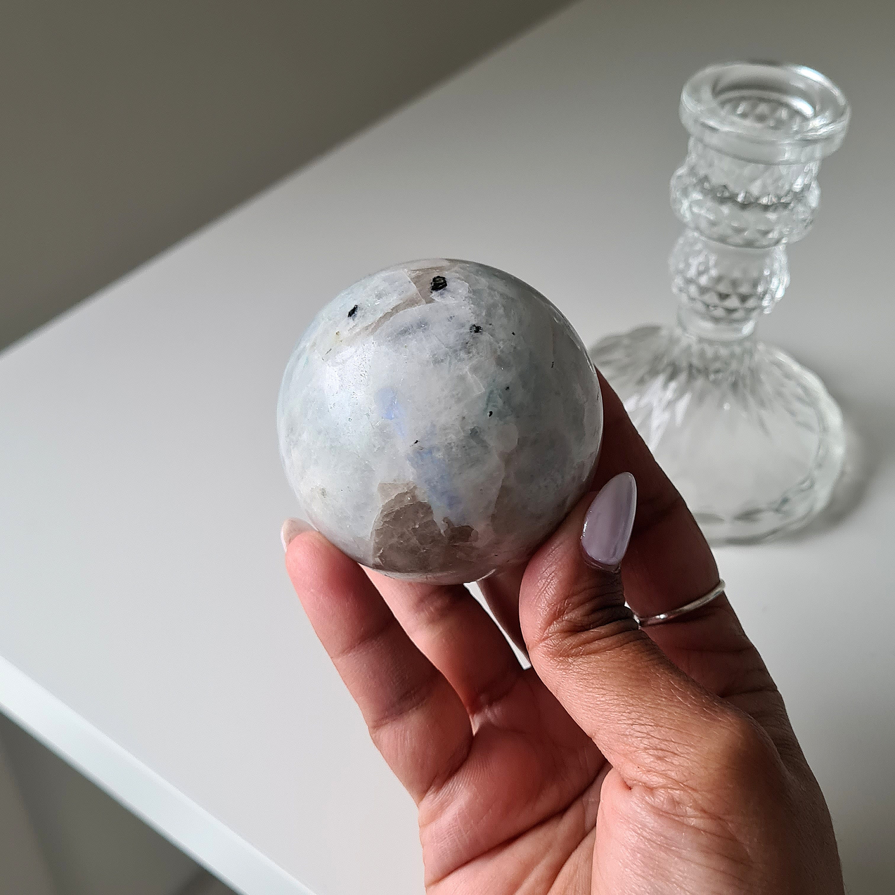Moonstone π Sphere with stand | A | 5.4 cm Sphere