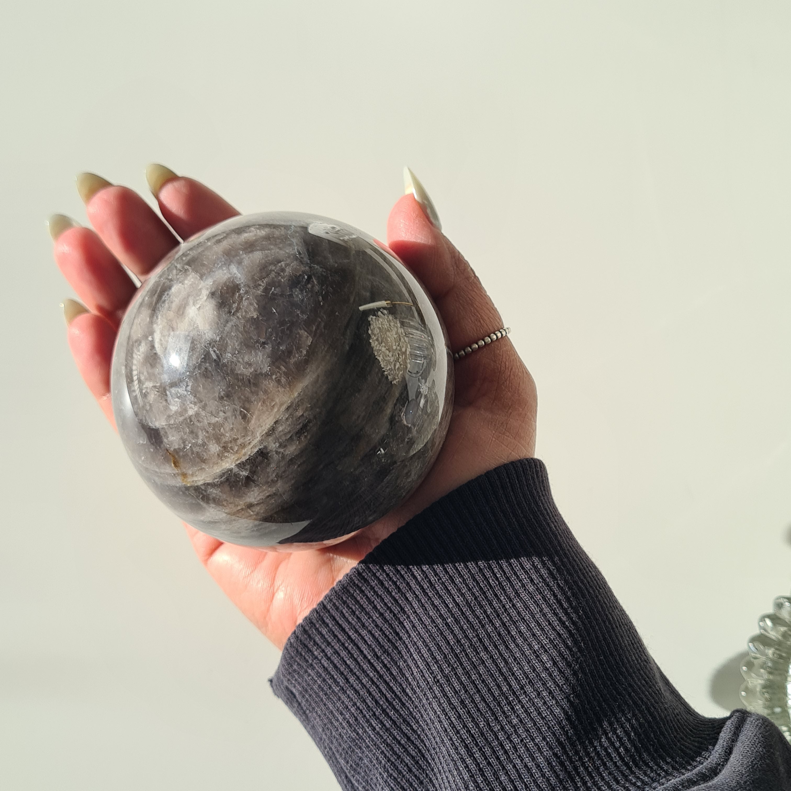 Blue Rose Quartz Sphere with stand | D | 630 g