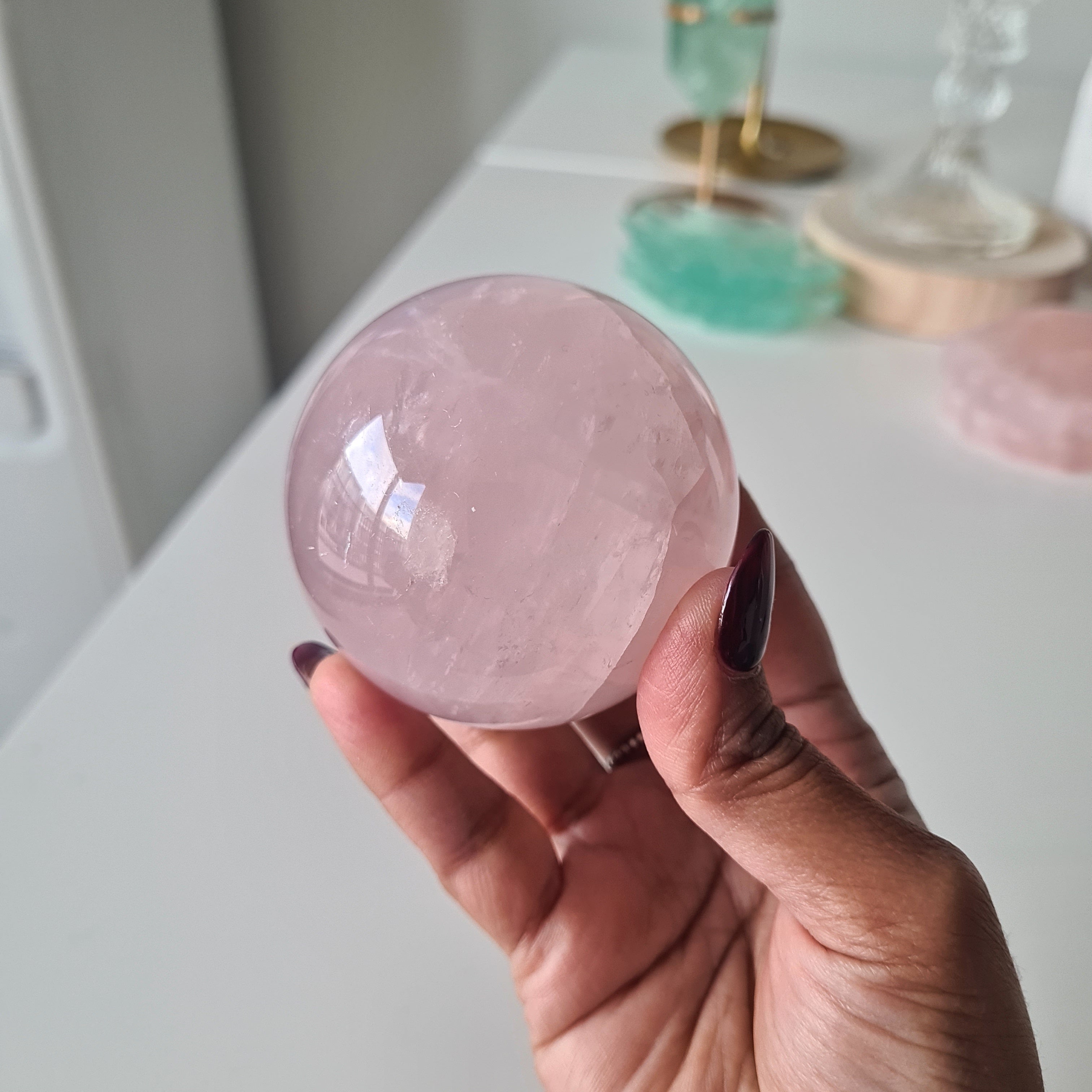 Rose Quartz | Crystal Orb with stand | 339 g