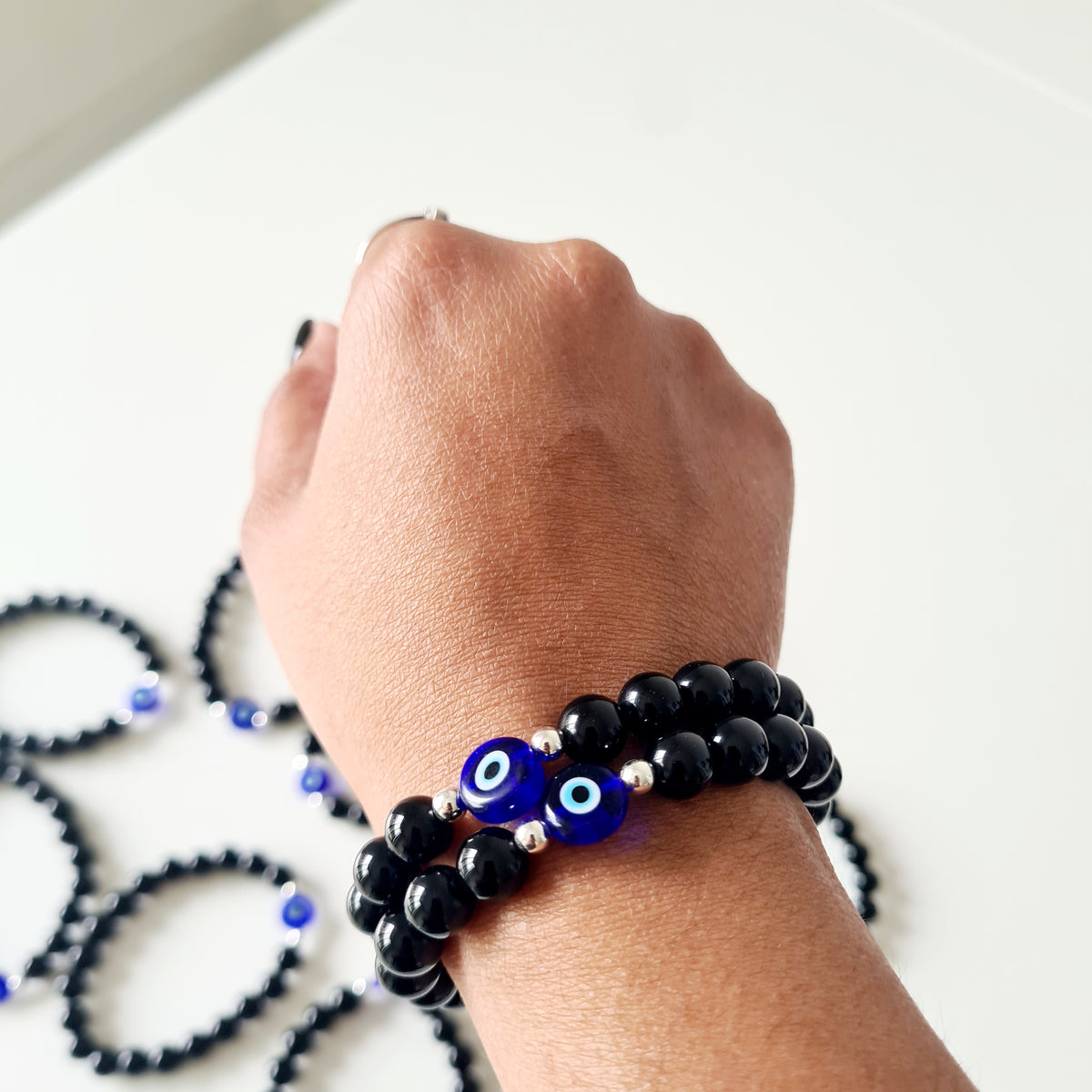 Evil Eye Protection Bracelet 🧿 | Black Onyx & Evil Eye Bead