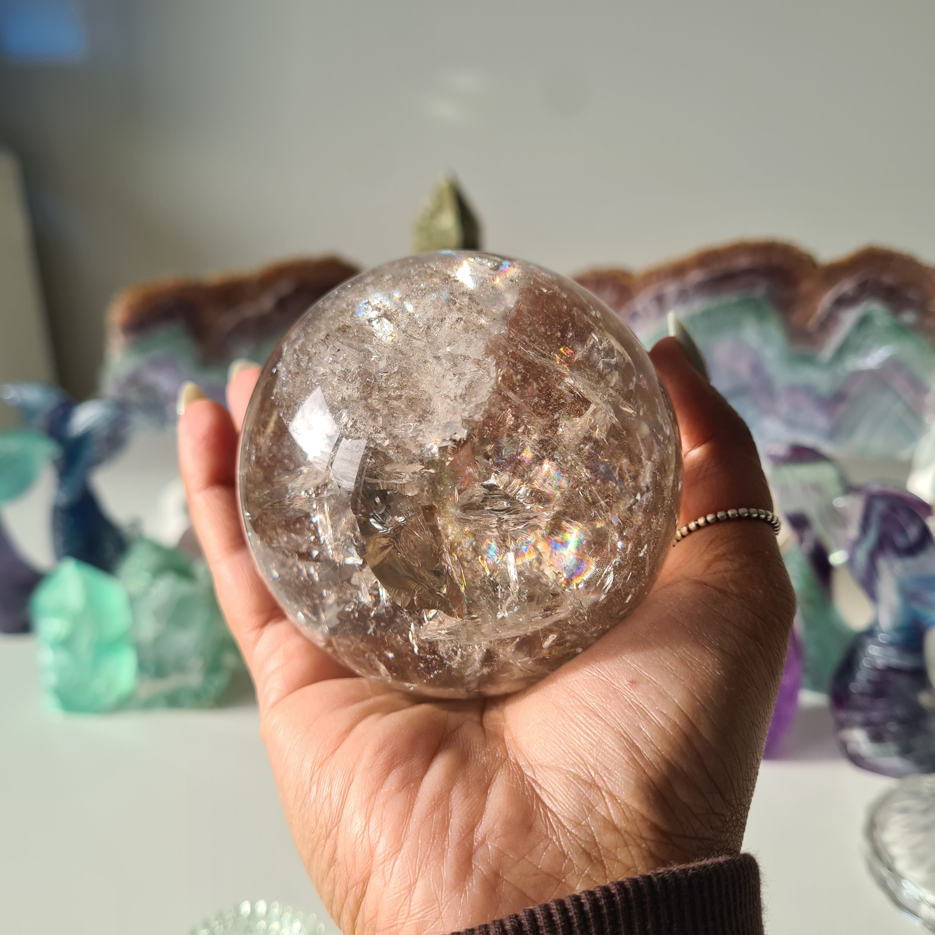 Smokey Citrine Sphere with stand | 600 | 1B