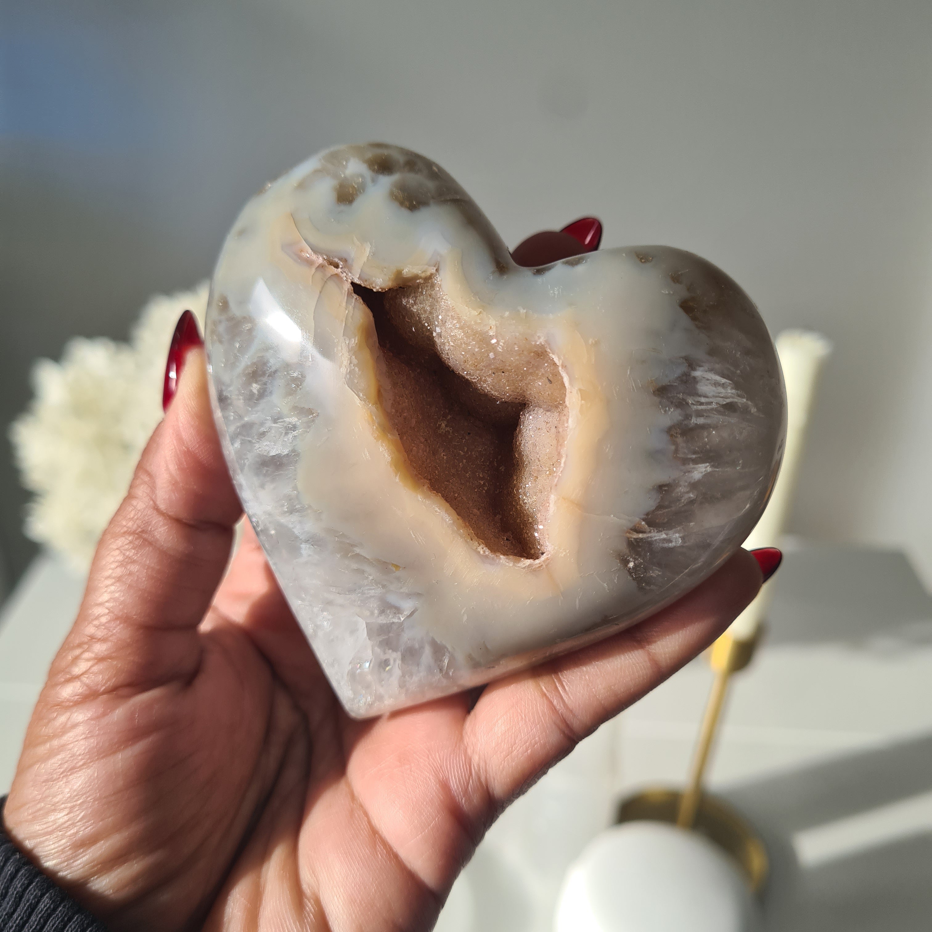 Druzy Agate Heart
