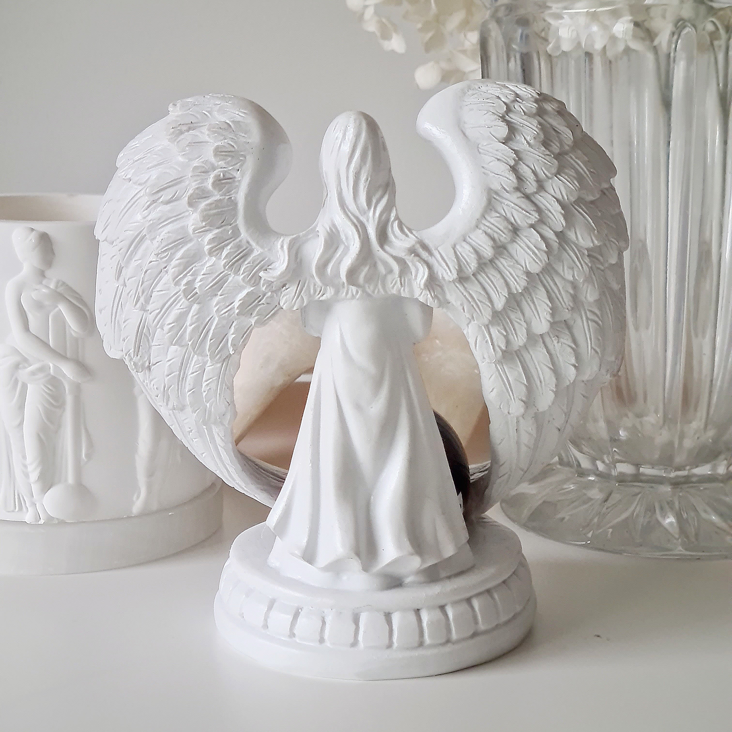 Guardian angel π stand with Hematoid crystal sphere