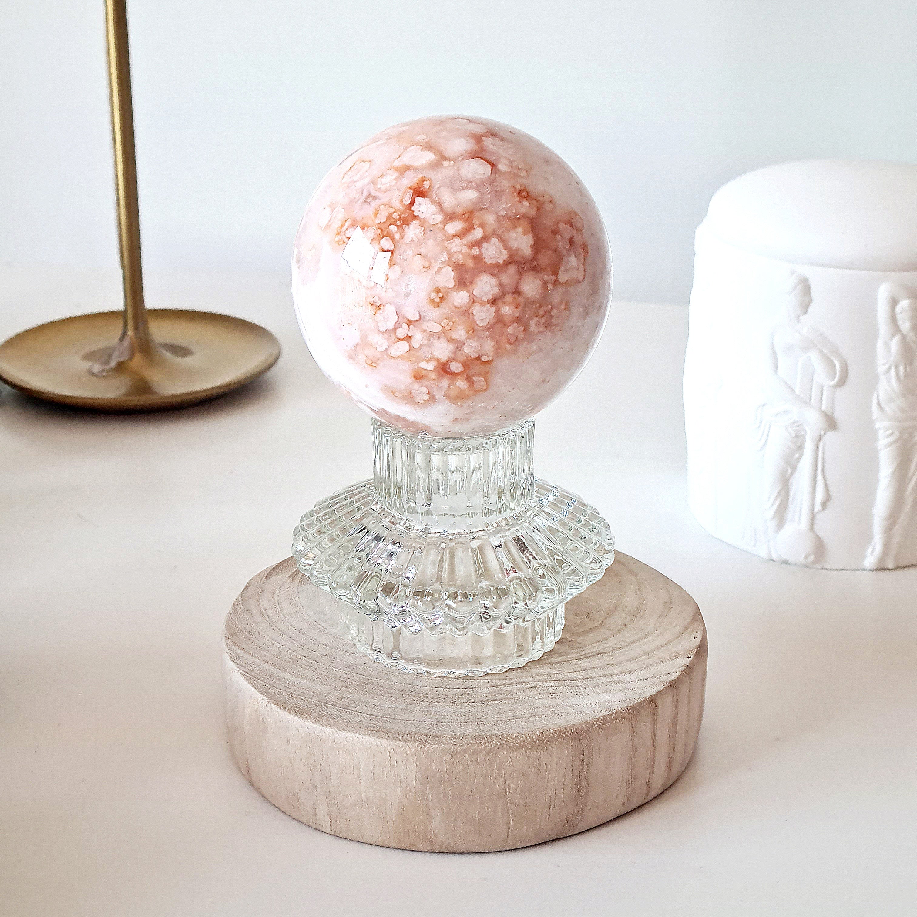 Carnelian Flower Agate Sphere | A | Appx 6.8 cm | 500 g