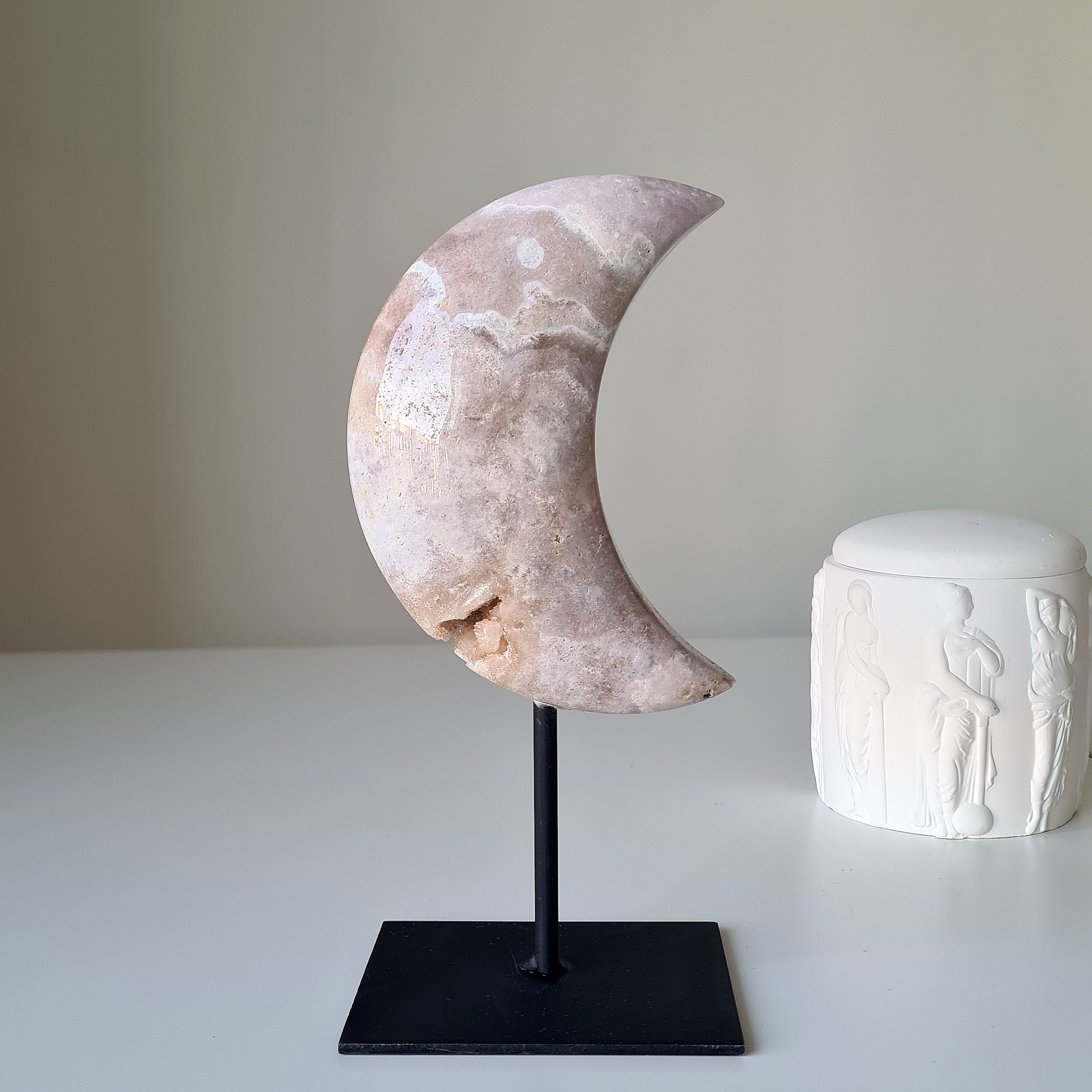 Pink Amethyst | Moon π On Stand | 1 kg | 21.5 cm including stand