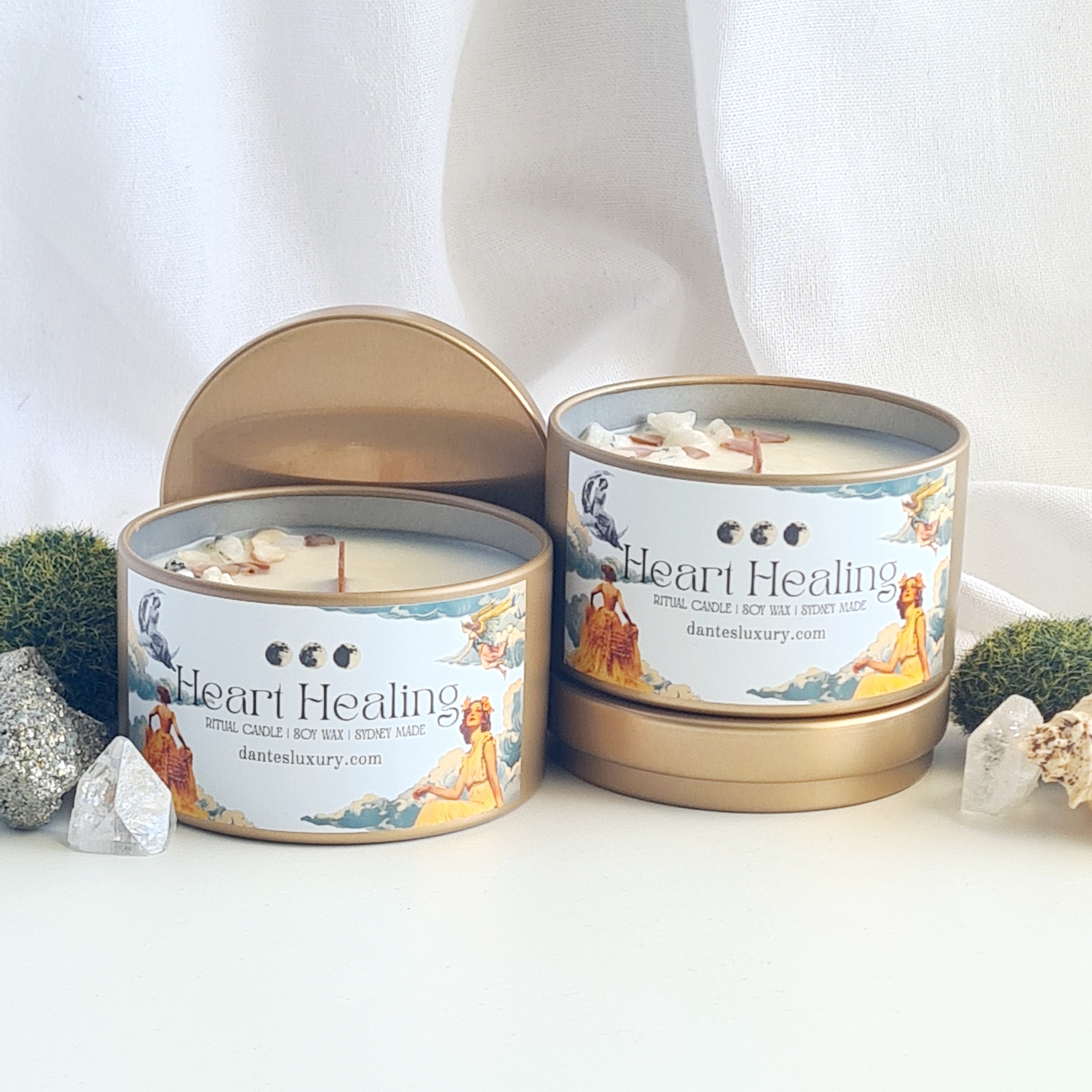 Heart Healing Crystal Candle | Energy of Love & Harmony | 1 Candle