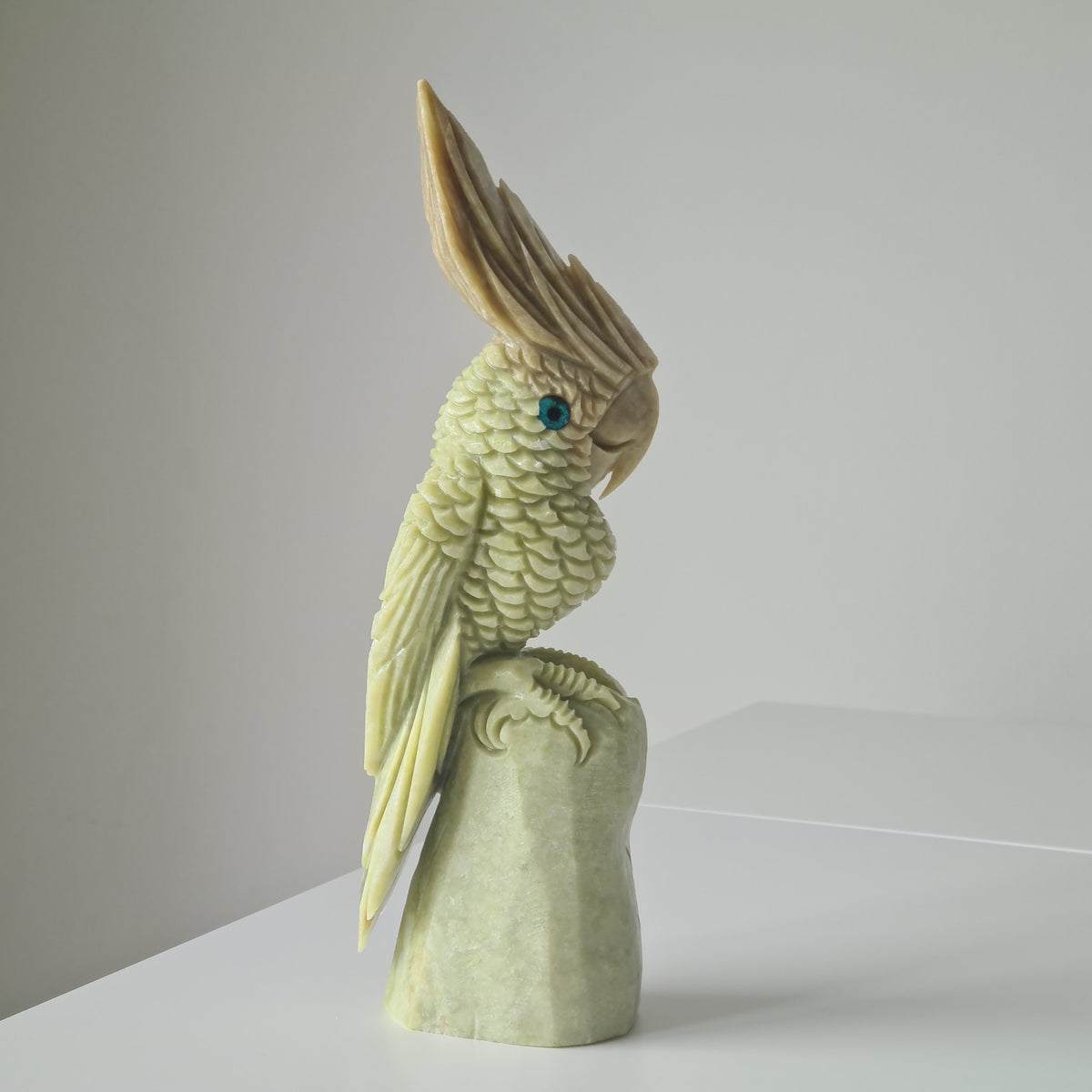 Jade Crystal Bird | Piece D | Handcarved | 24 cm tall