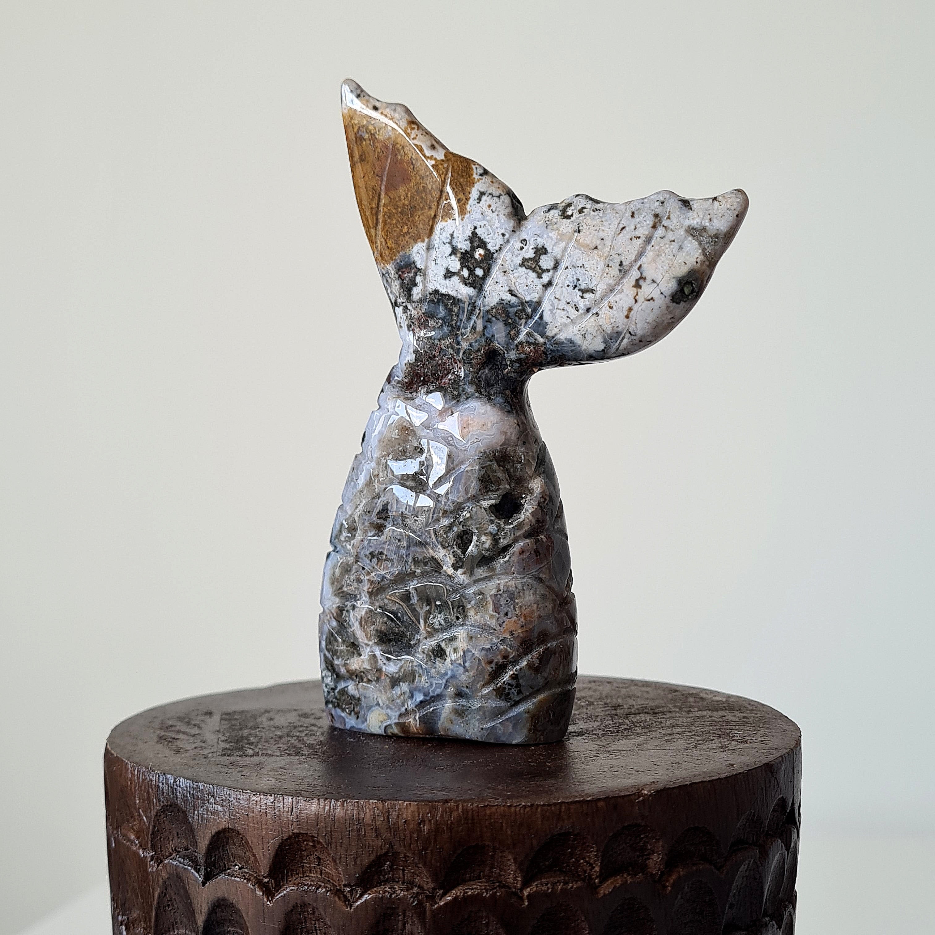 Ocean Jasper Mermaid Tail | A |10.4 cm tall