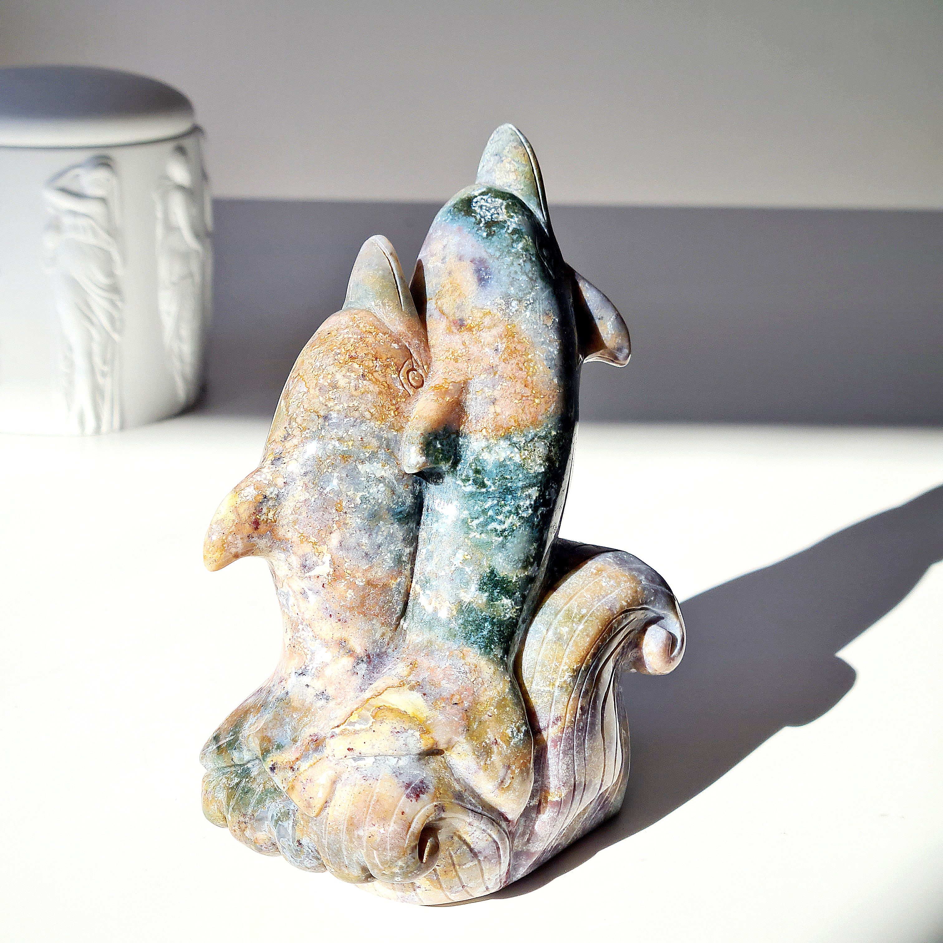 Ocean Jasper Dolphins Carving | 770 g