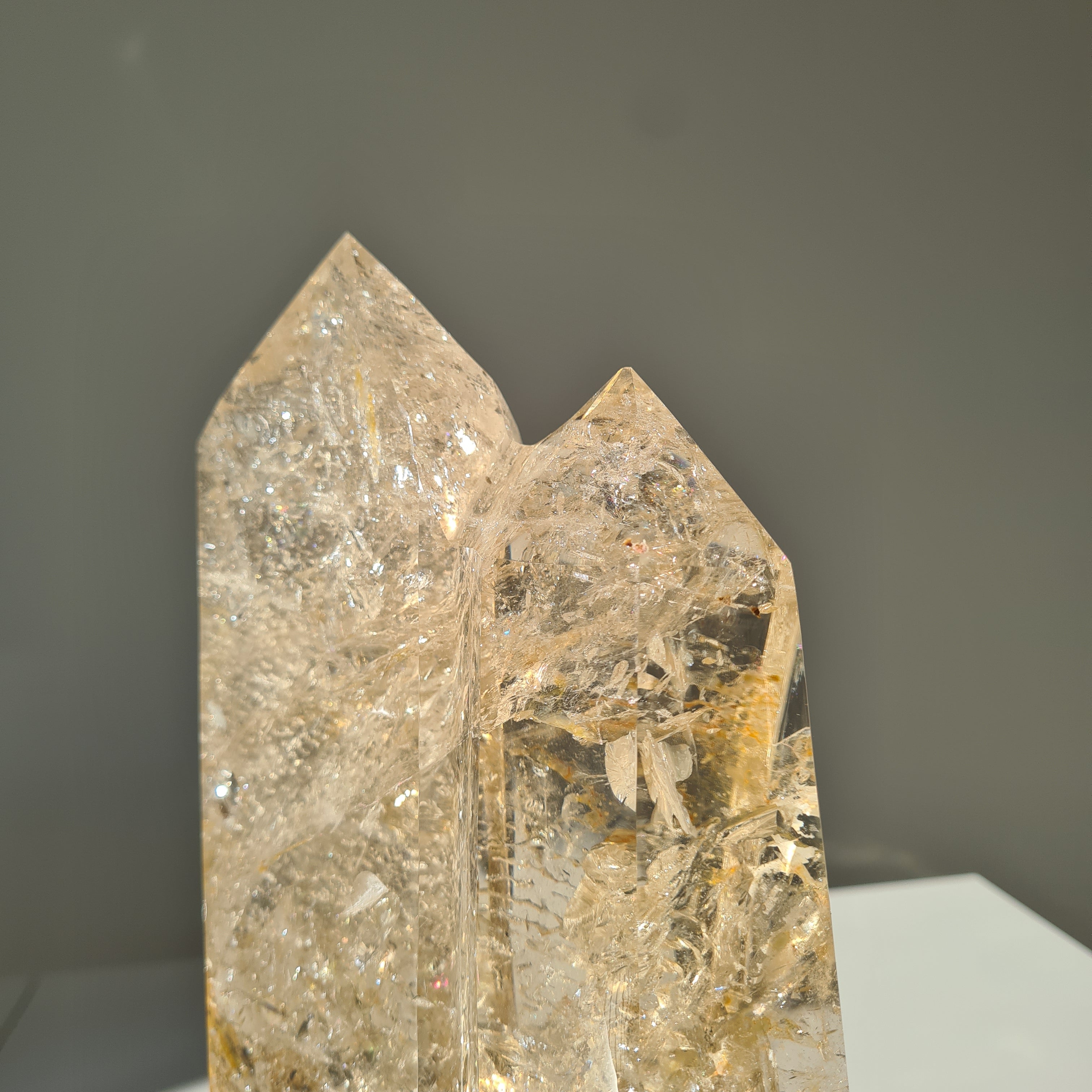 Citrine Cathedral Statement Piece on Stand | 32.5 cm with stand