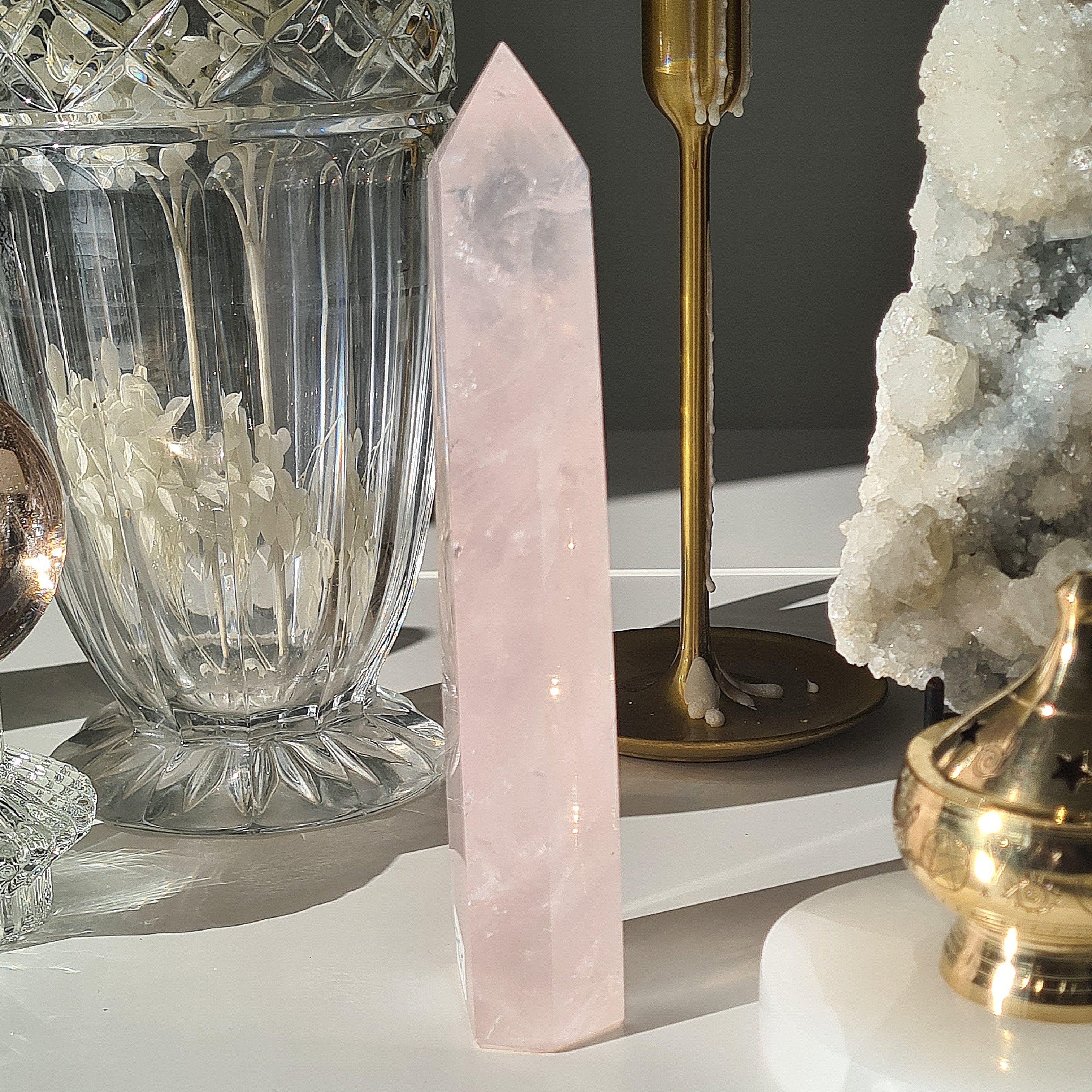 Rose Quartz Tower | Venus | 18.6 cm | Natural