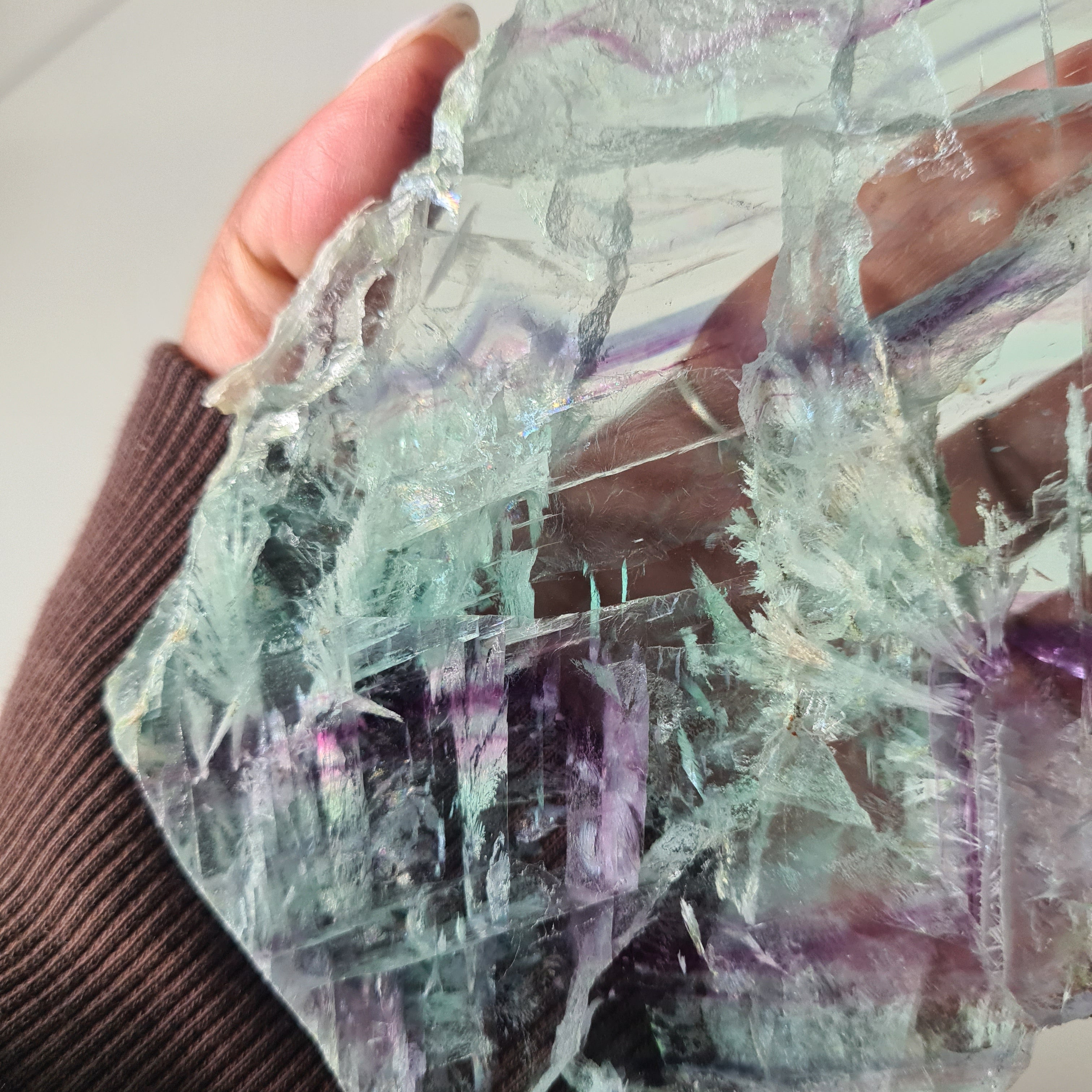 Rainbow Fluorite Dream Portal On Custom Stand | 22 cm tall with stand