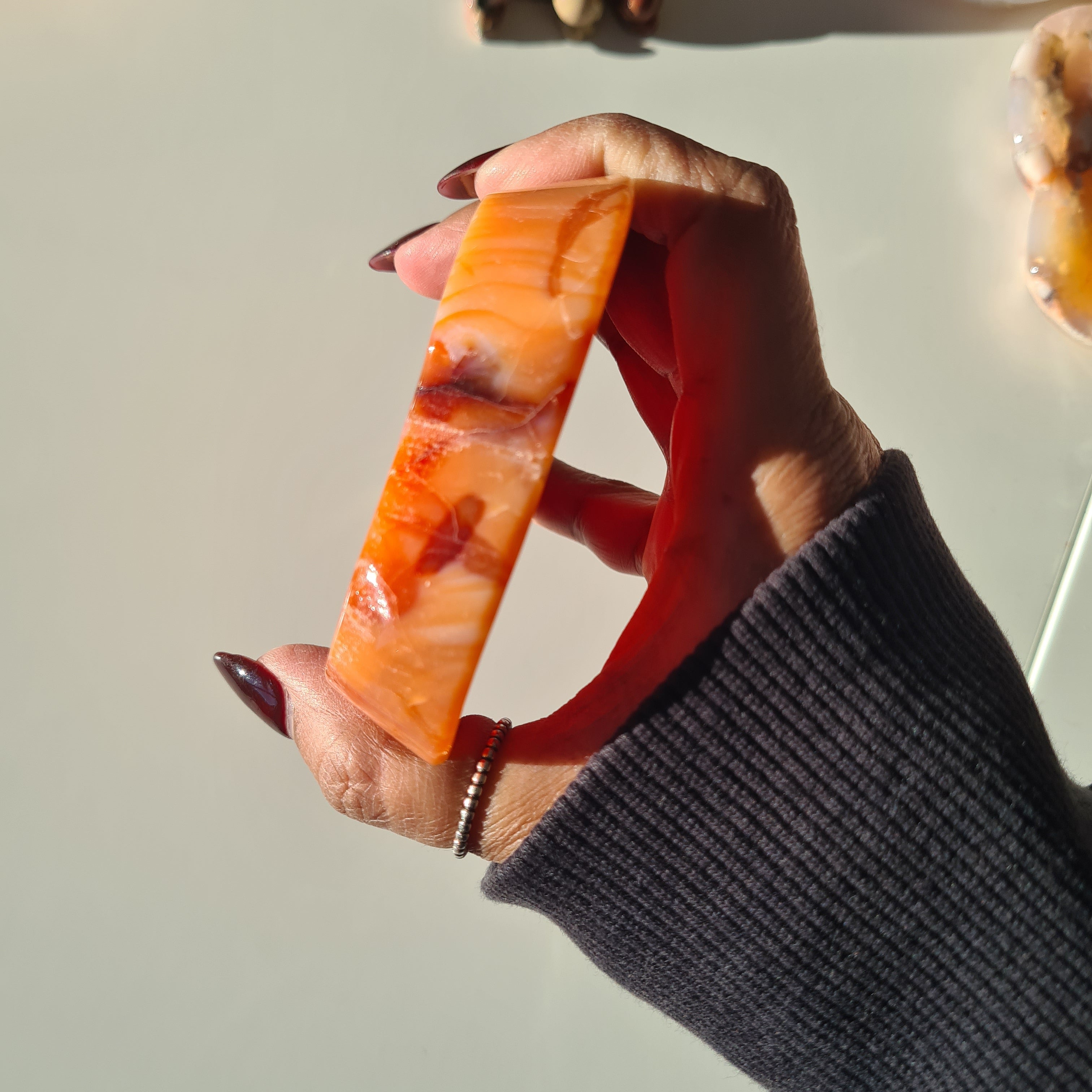 Carnelian Flower Agate Bowl | A | 10.3 cm
