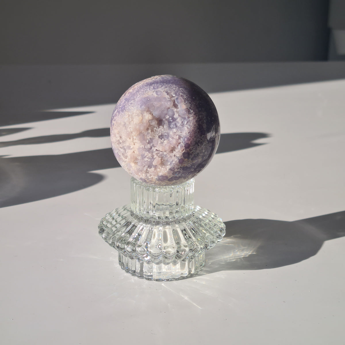 Grape Agate π Sphere With Glass Stand | D