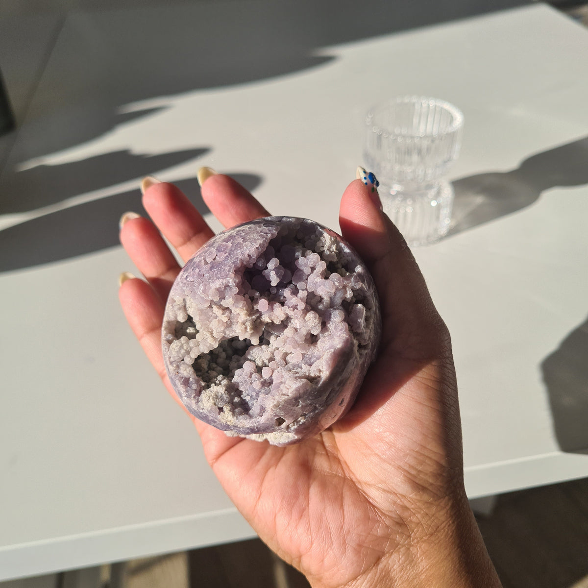 Grape Agate π Sphere With Glass Stand | C