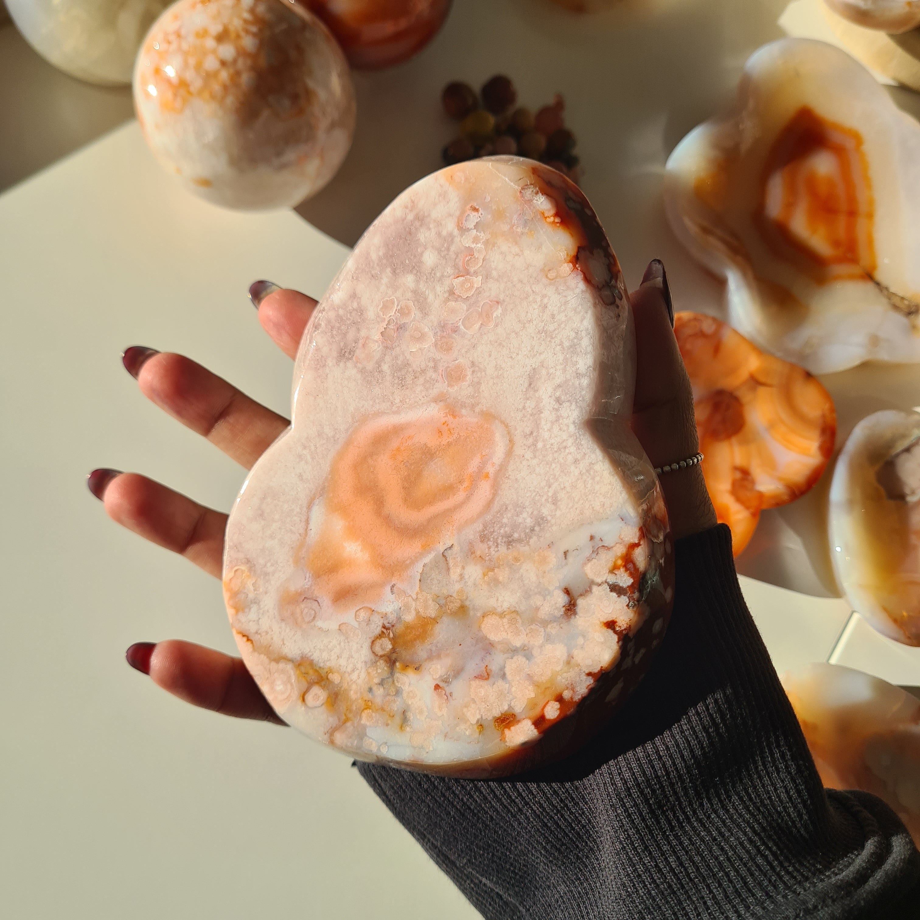 Carnelian Flower Agate Bowl | I | 14 cm