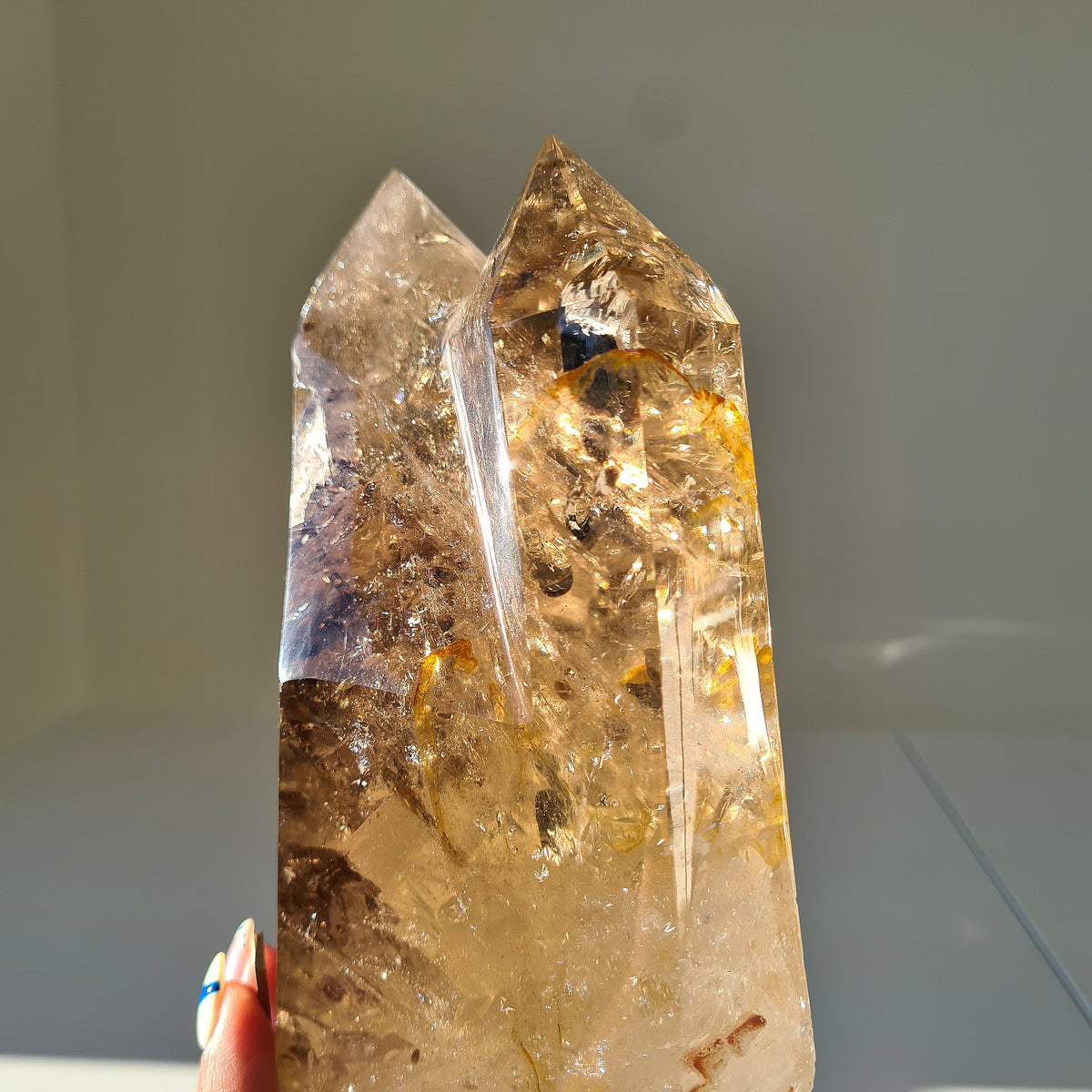 Smokey Citrine Cathedral With Stand| 1.9 kg | Appx 30 cm tall with stand