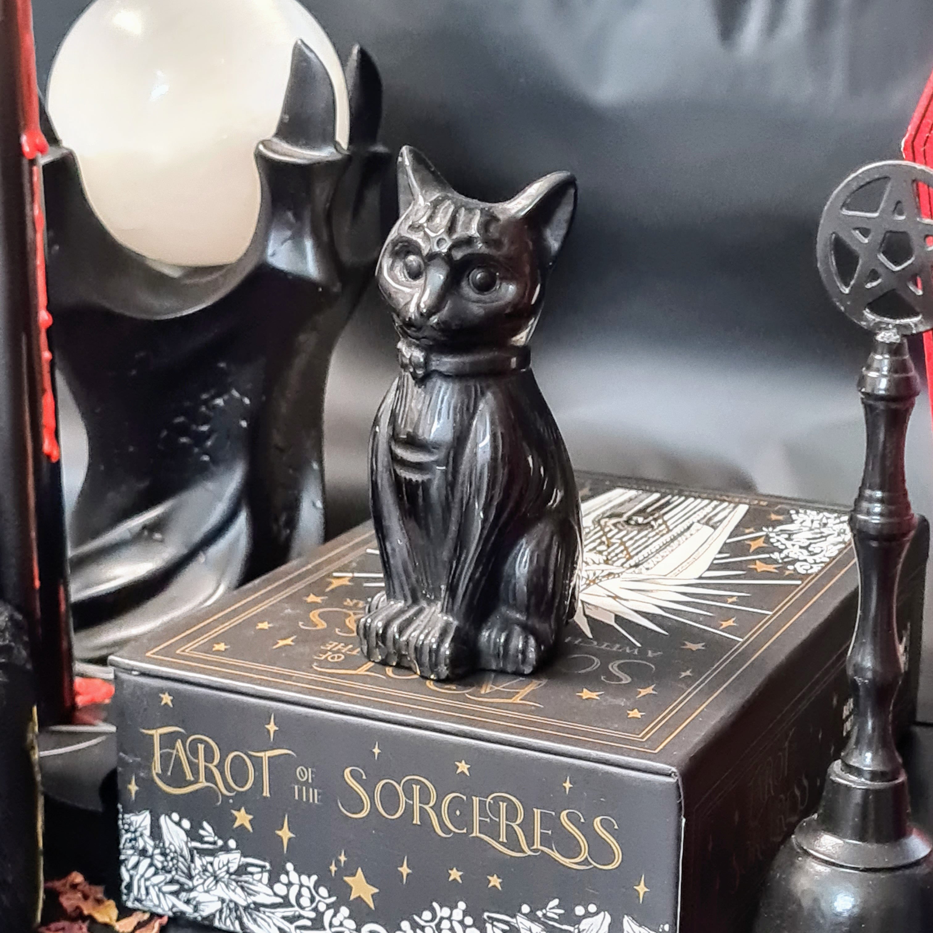 Shadow Cat | Black Obsidian | 9 Cm tall