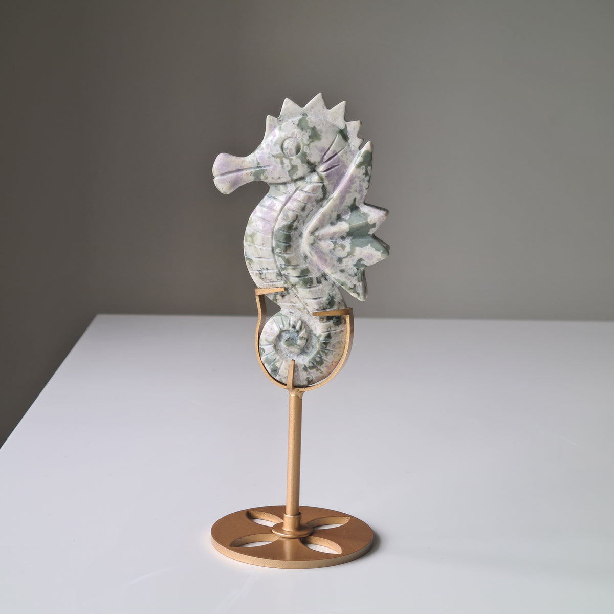 Sea Horse On Stand | Peace Jade Crystal | B