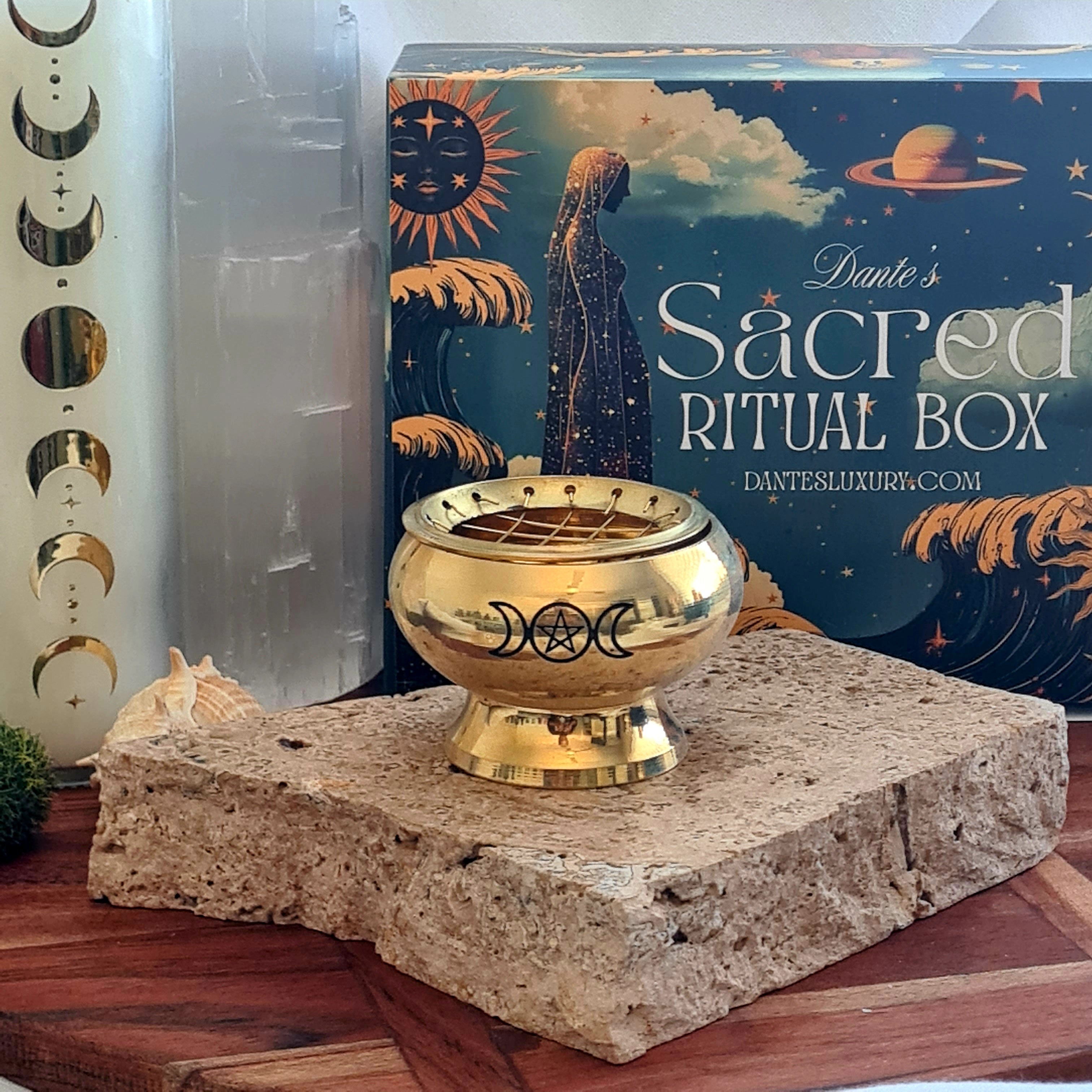 Brass Triple Moon Burner