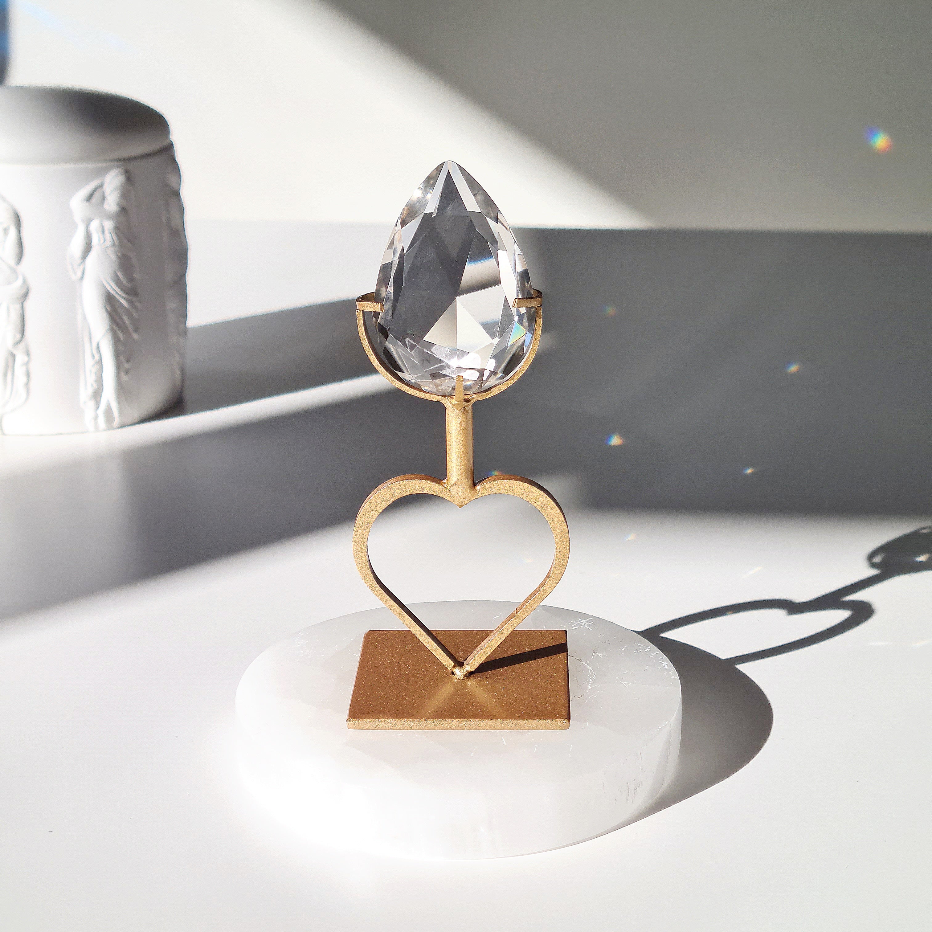 Heavenly Clear Quartz Faceted Gem | 12.1 cm including stand height
