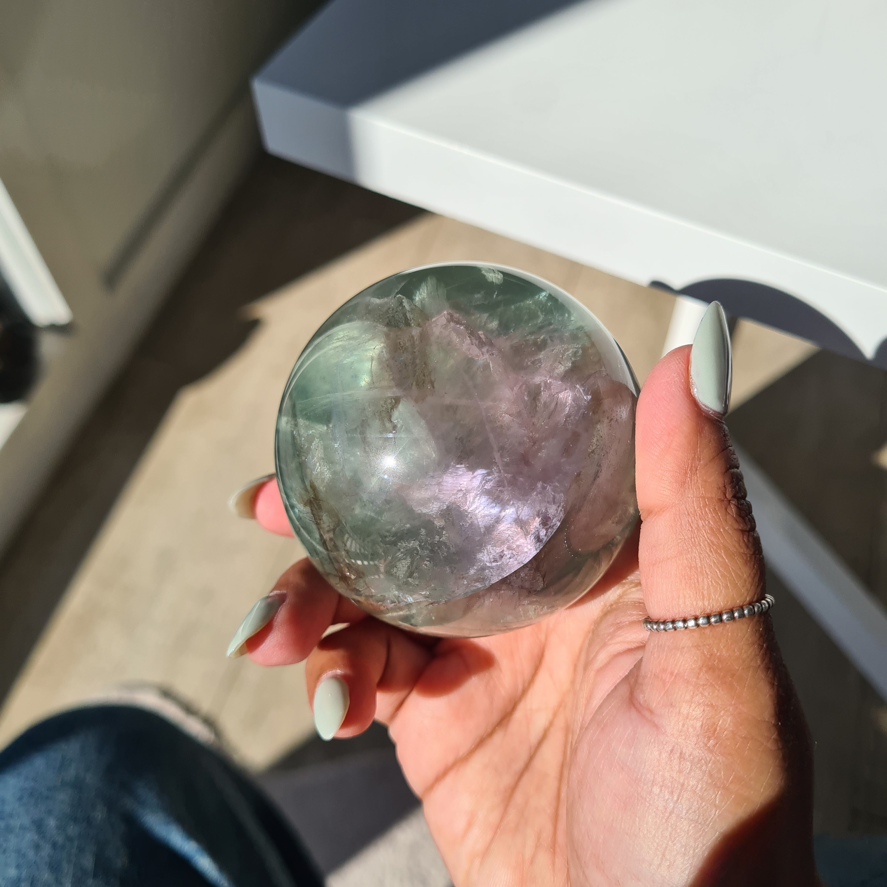 Fluorite Crystal Sphere with stand | A | 450 g