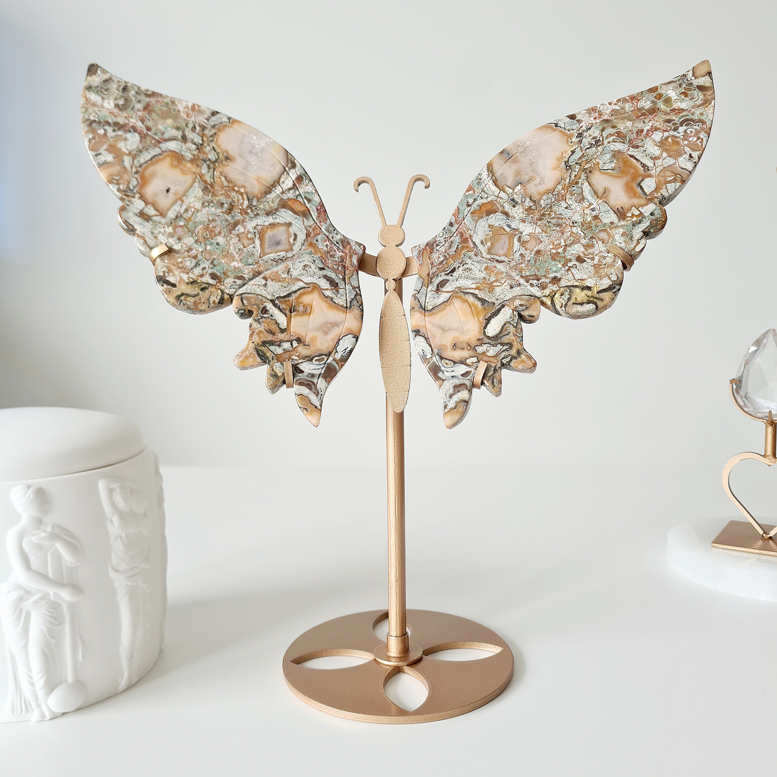 Money Agate Butterfly 🦋 | 25 cm tall with stand