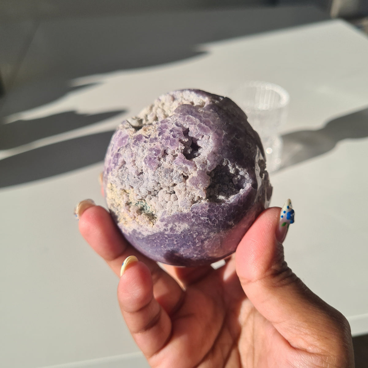 Grape Agate π Sphere With Glass Stand | C